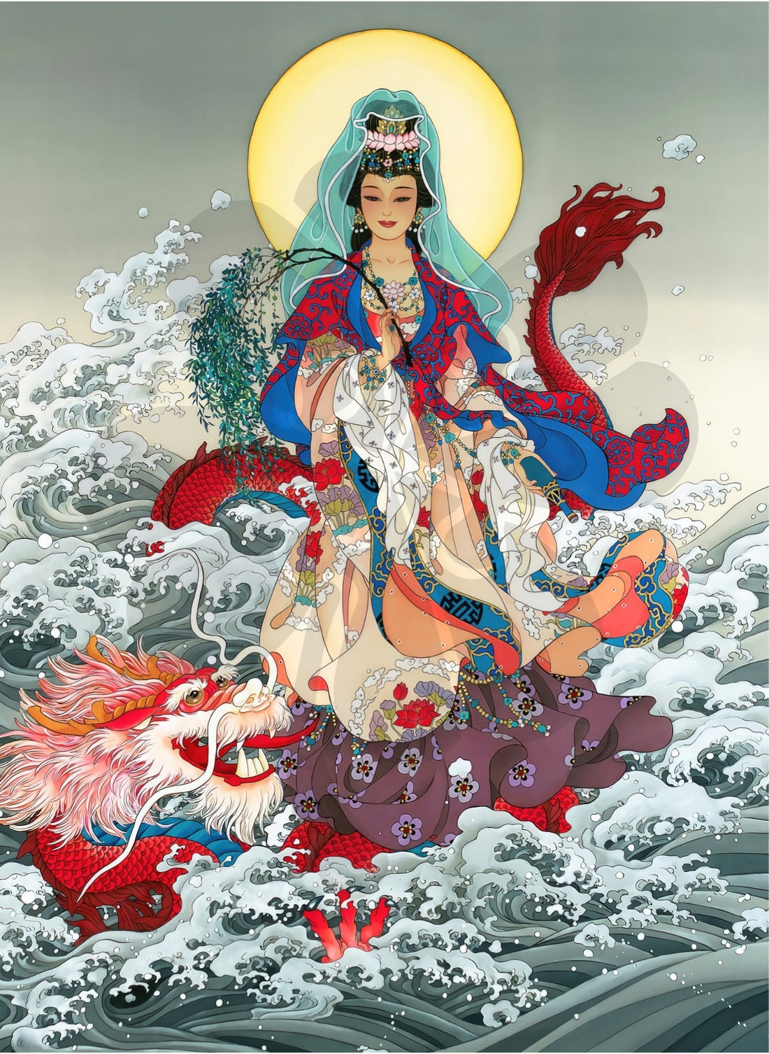 clover-t05-005-guanyin-on-a-sea-dragon-500-pieces-jigsaw-puzzle