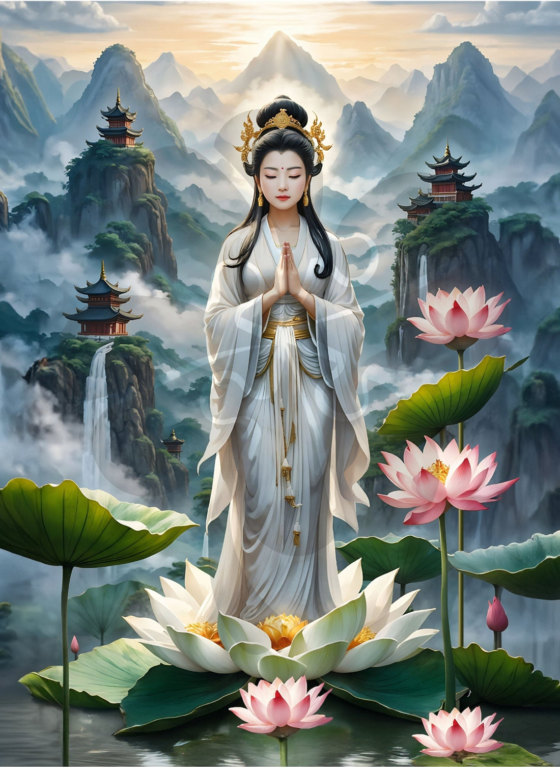 clover-t05-024-guanyin-benevolent-protector-500-pieces-jigsaw-puzzle