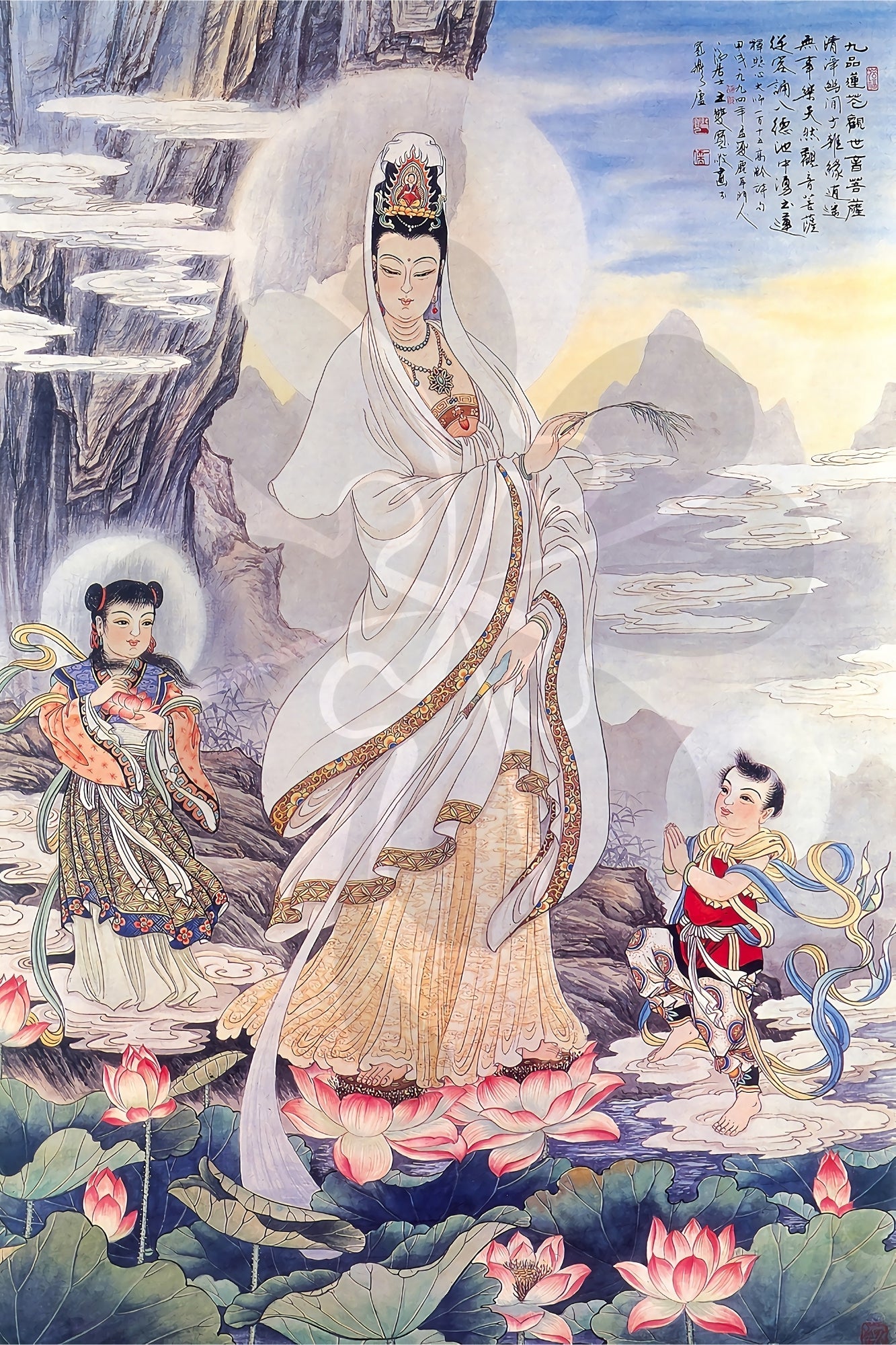 clover-t10-001-guanyin-and-lotus-1000-pieces-jigsaw-puzzle