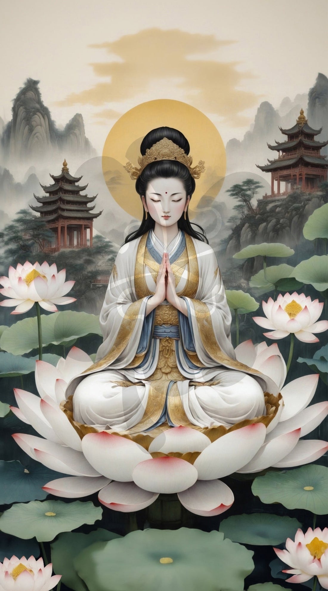 clover-t12-023-guanyin-serene-goddess-1200-pieces-jigsaw-puzzle