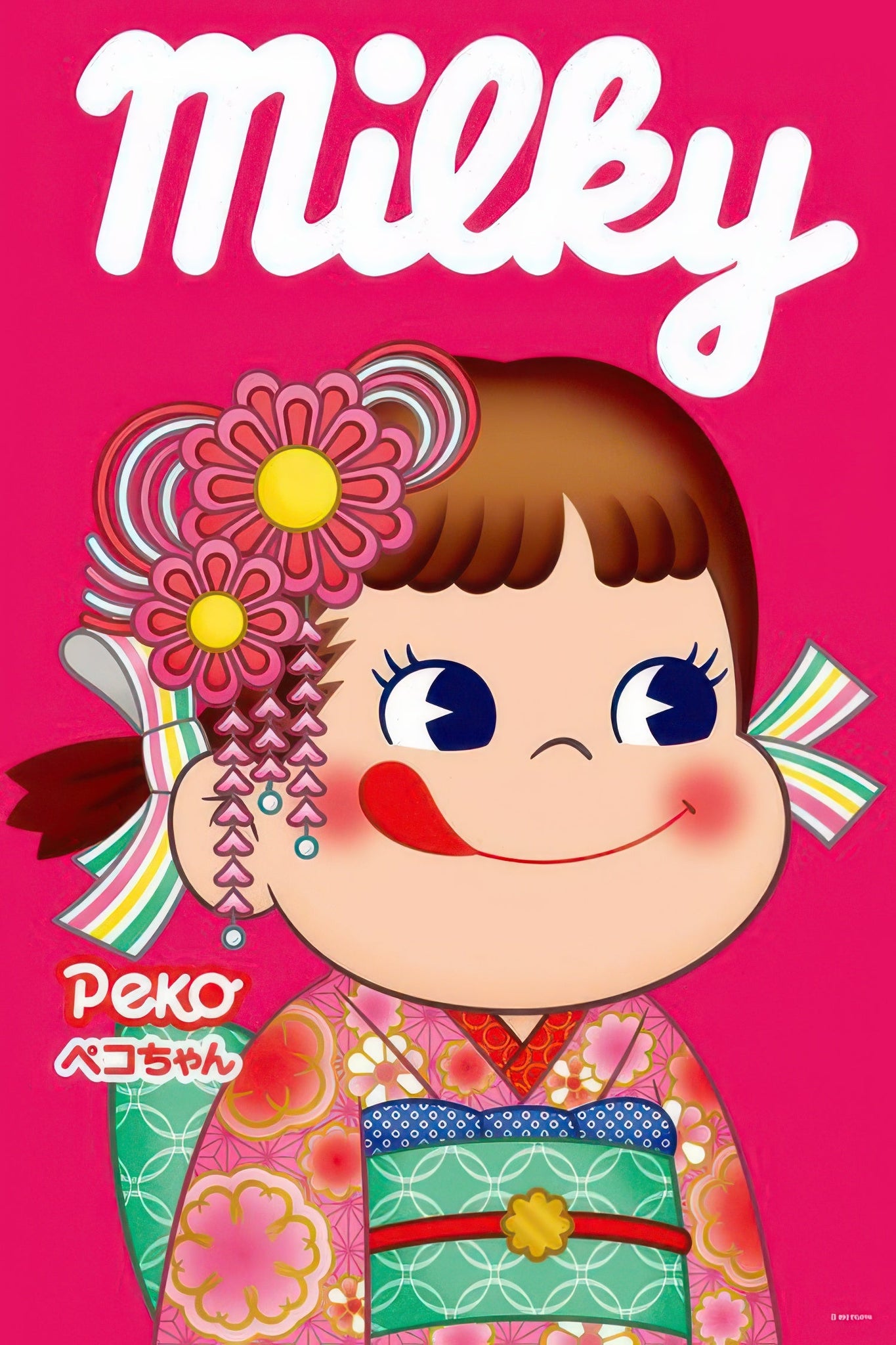 cuties-1000-060-fujiya-milky-peko-chan-in-a-furisode-1000-pieces-jigsaw-puzzle