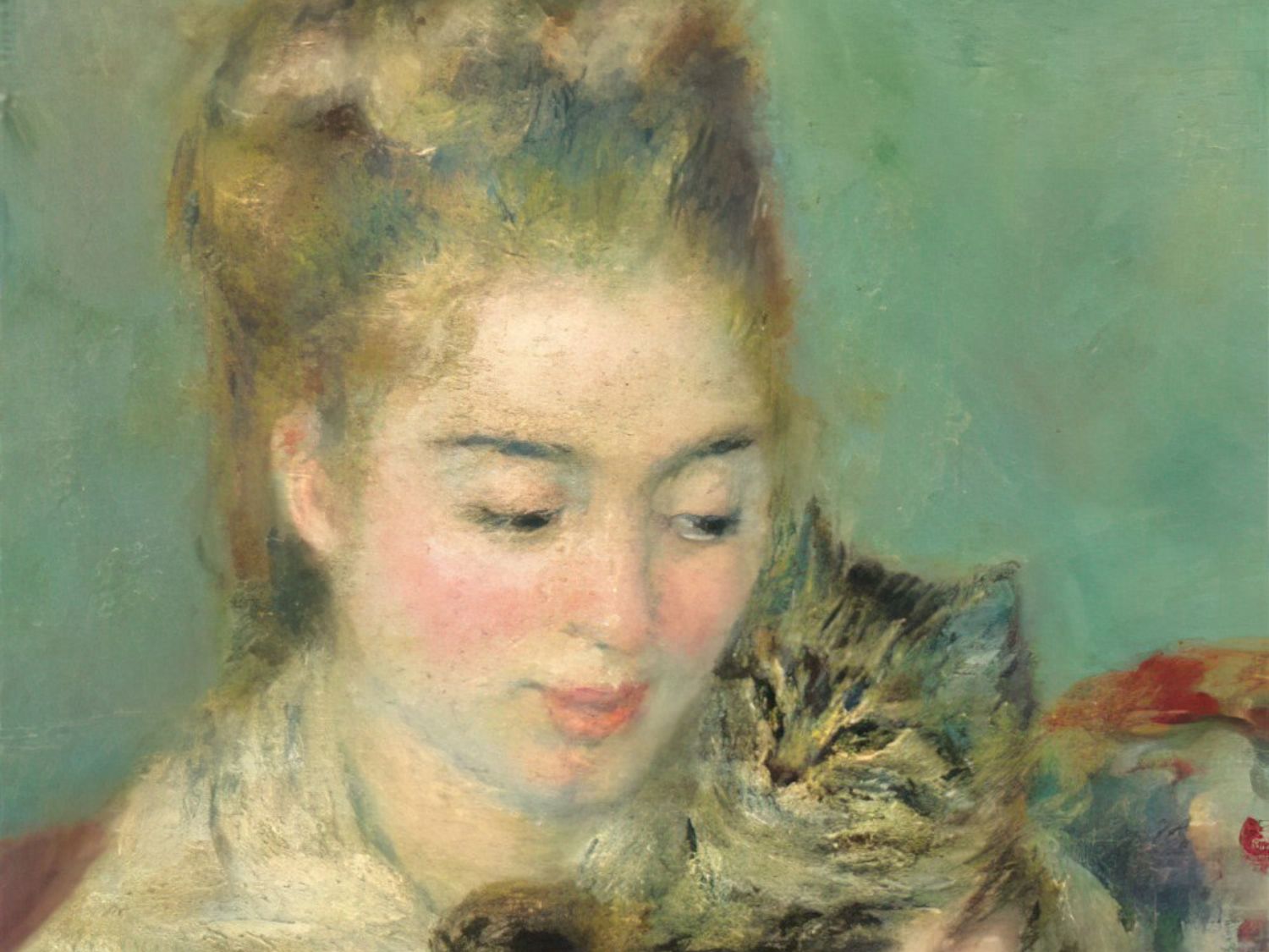Cuties • Pierre-Auguste Renoir • Woman with a Cat　1000 PCS　Jigsaw Puzzle