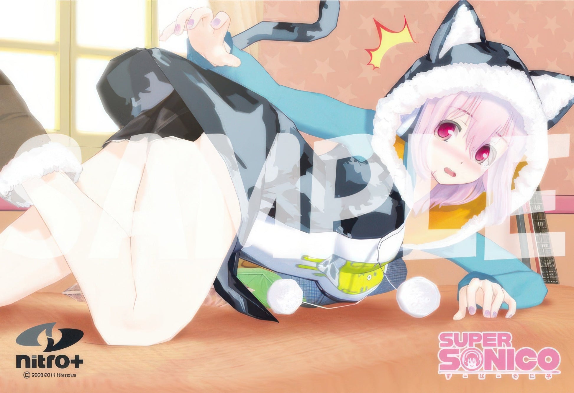 cuties-300-017-super-sonico-tiger-hoodie-300-pieces-jigsaw-puzzle