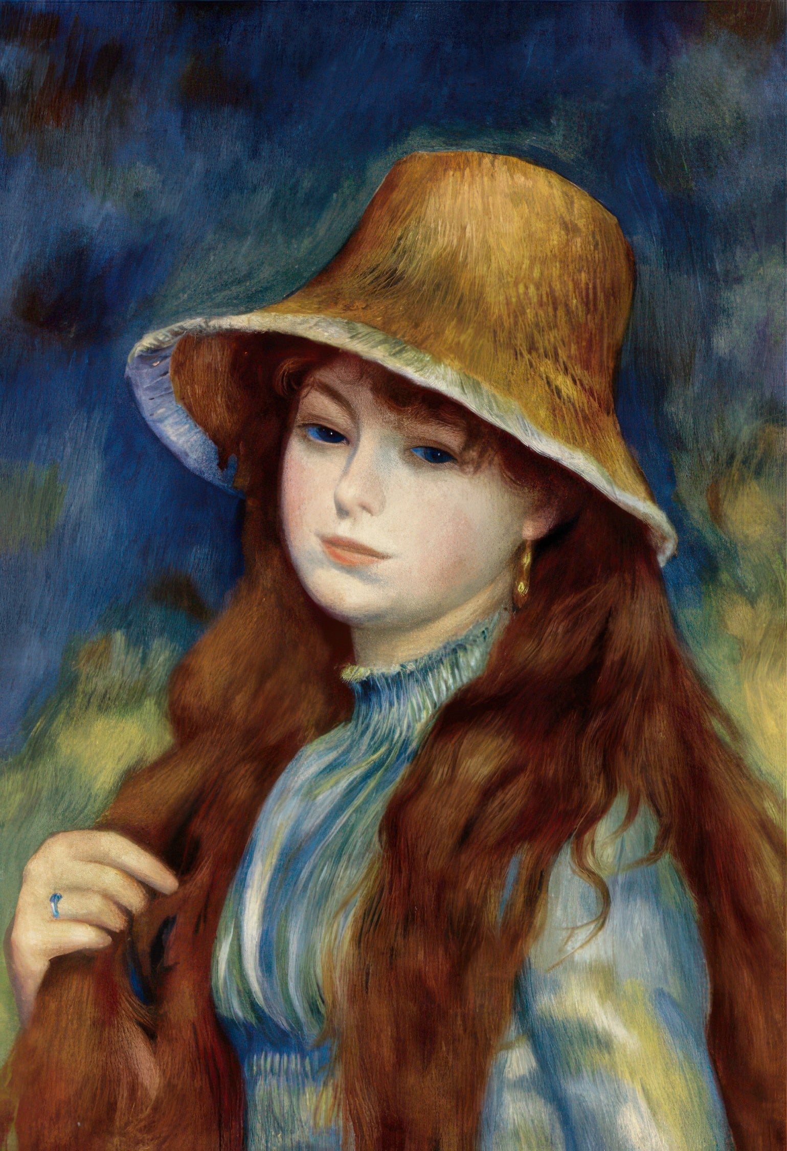 cuties-300-067-fine-art-young-girl-in-a-straw-hat-300-pieces-jigsaw-puzzle