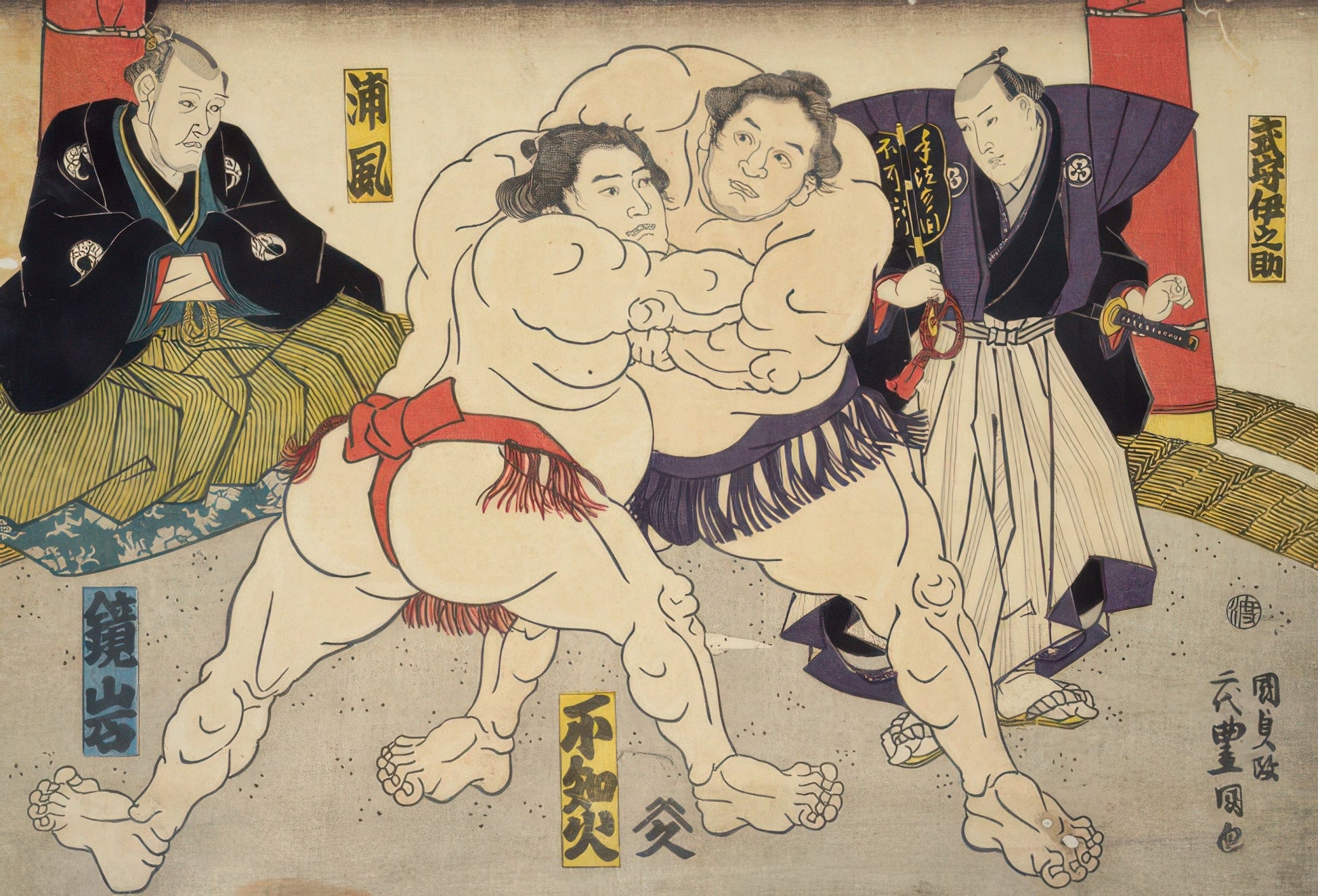 cuties-300-145-sumo-wrestling-brocade-picture-of-a-match-300-pieces-jigsaw-puzzle