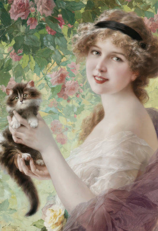 Cuties 300-236　Fine Art • Lady with a Kitten　300 Pieces Jigsaw Puzzle