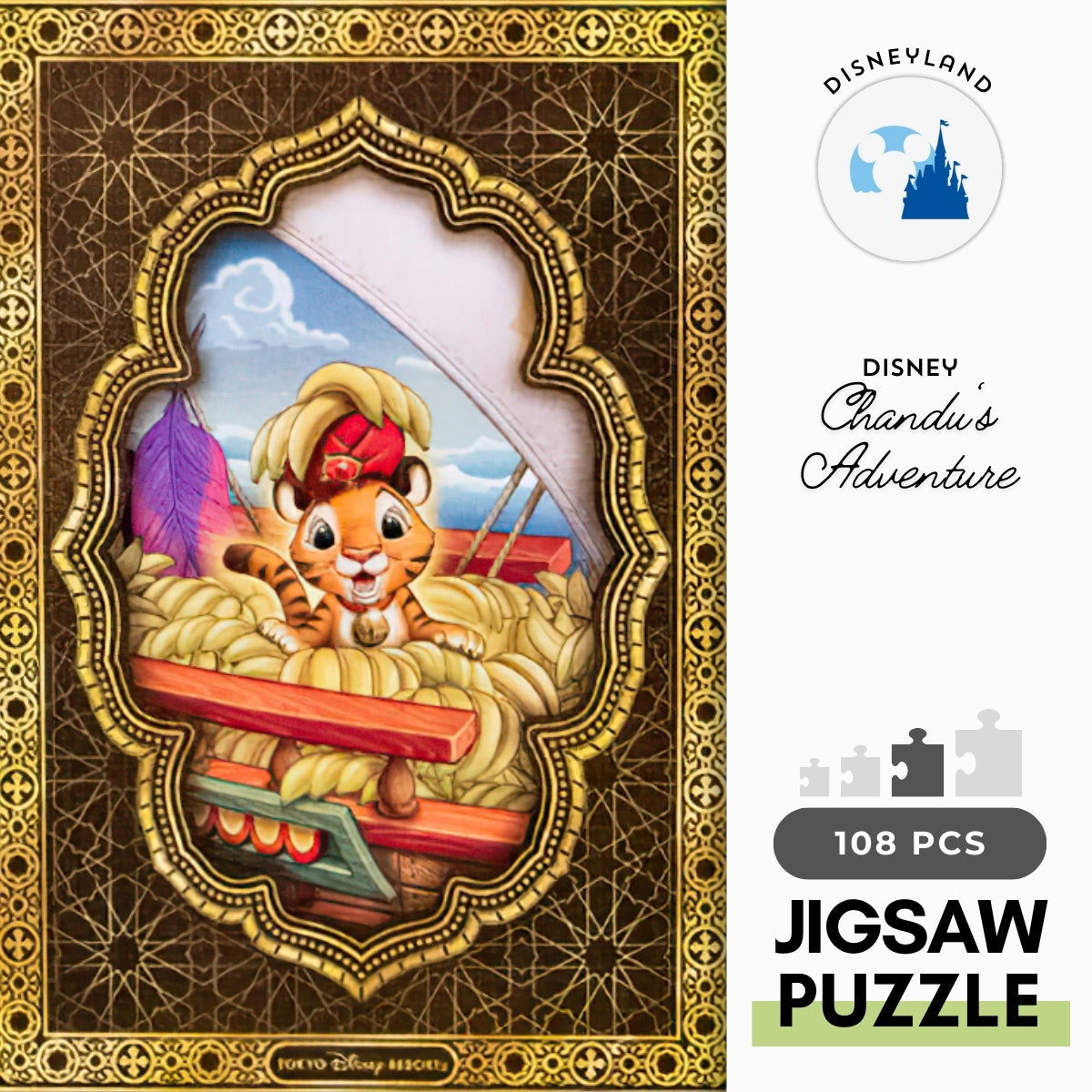 disneyland-tdl01-40601-disney-chandu-s-adventure-108-pieces-jigsaw-puzzle