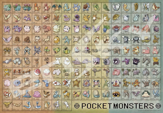 Ensky â€¢ Pokemon â€¢ Pokedex No. 001~151ã€€1000 PCSã€€Jigsaw Puzzle