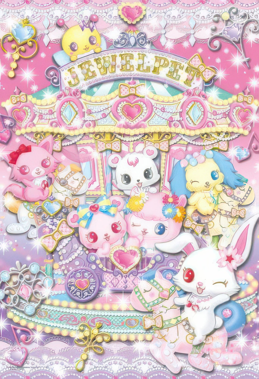 ensky-108-l389-jewelpet-merry-go-round-with-everyone-108-pieces-jigsaw-puzzle