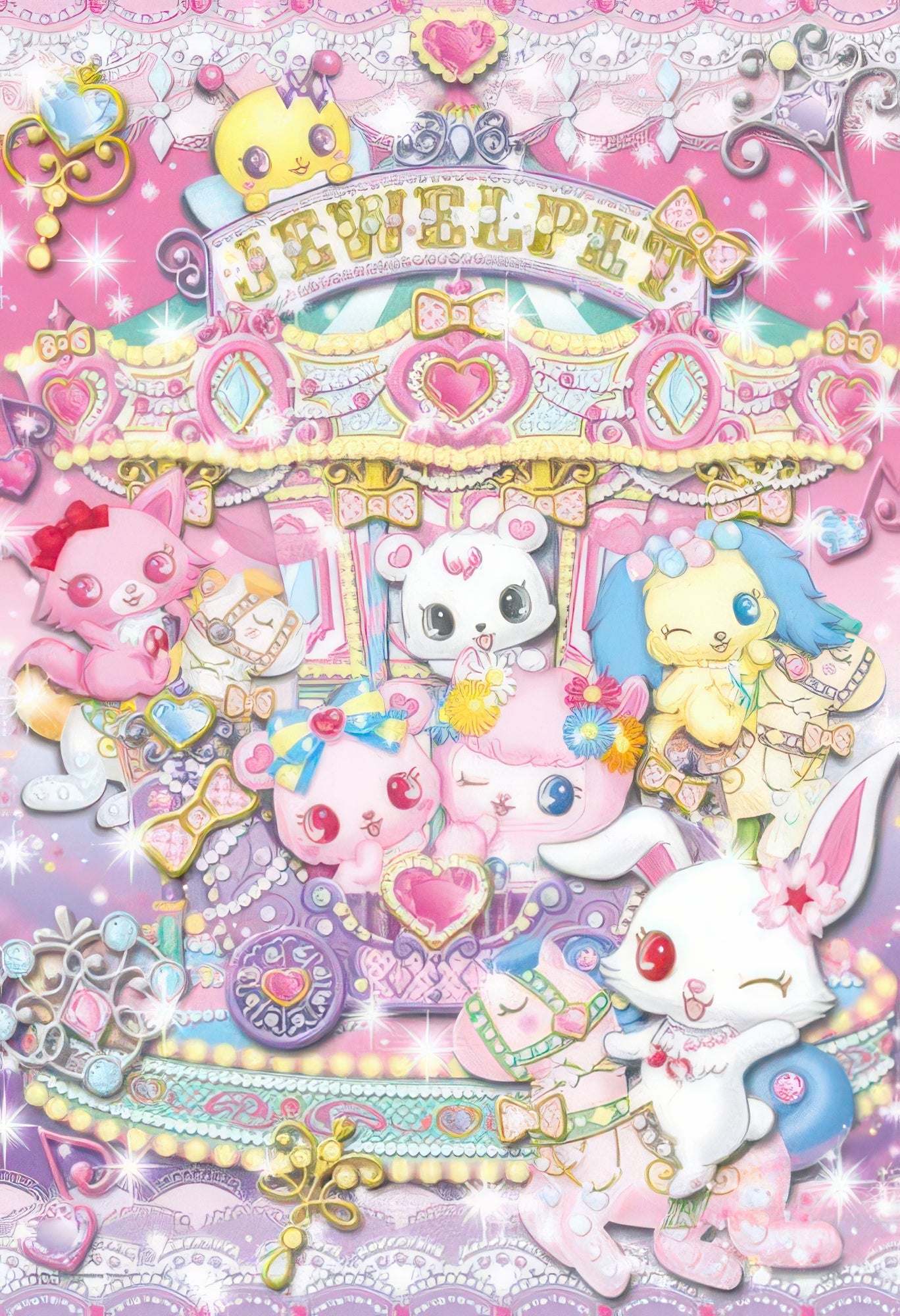 ensky-108-l389-jewelpet-merry-go-round-with-everyone-108-pieces-jigsaw-puzzle