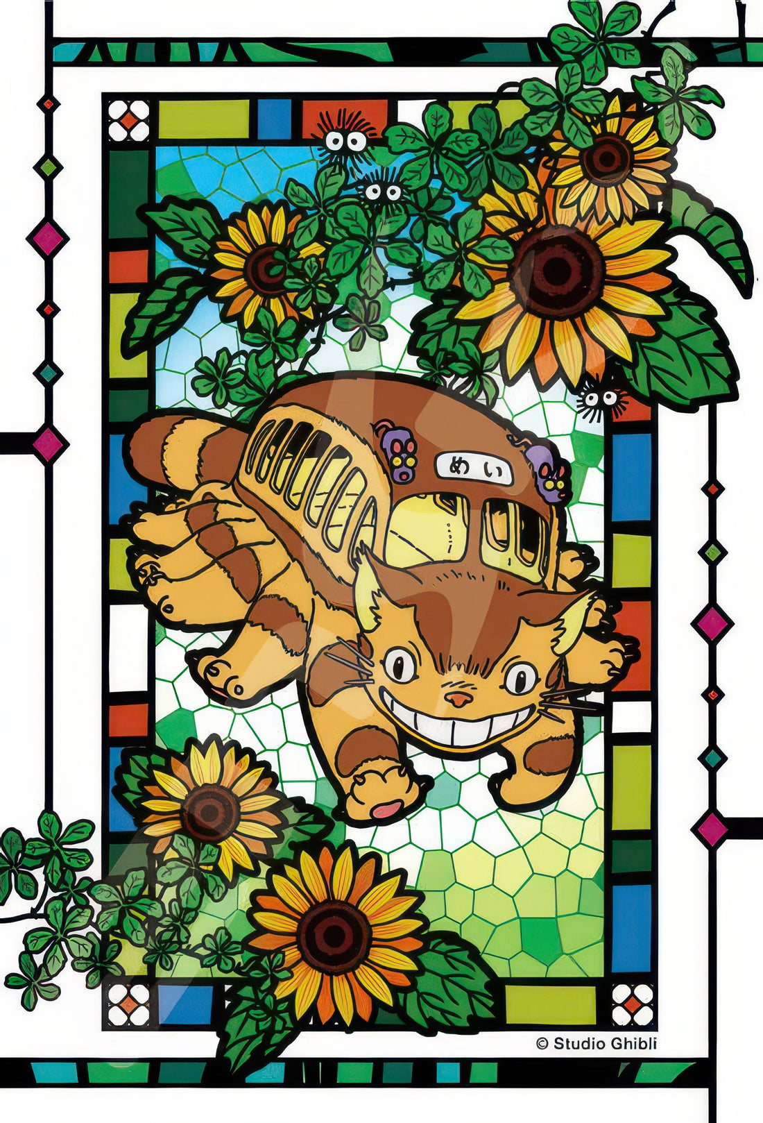 ensky-126-ac62-my-neighbor-totoro-surrounded-by-sunflower-126-pieces-crystal-jigsaw-puzzle