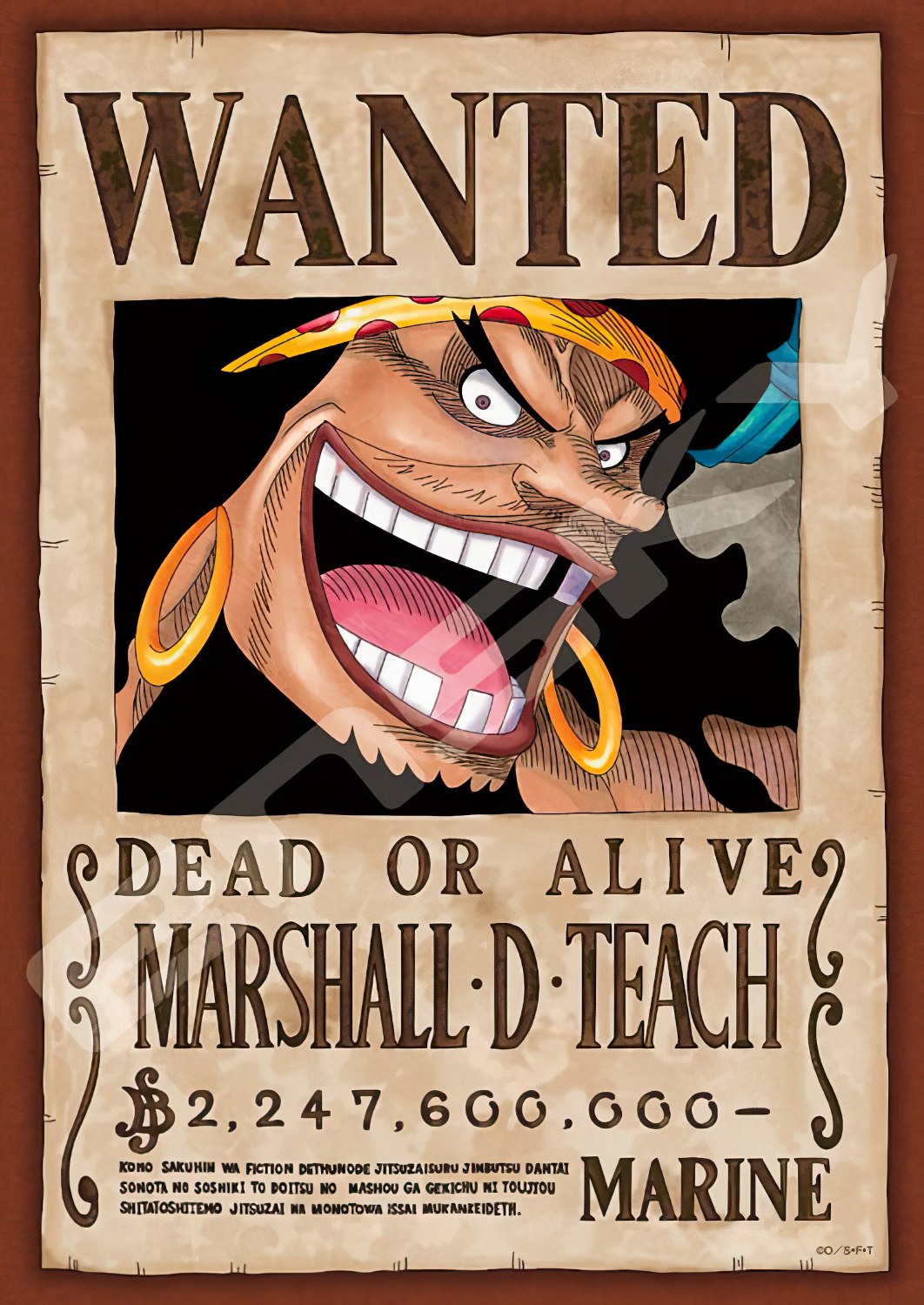 Ensky • One Piece • Marshall D. Teach Wanted Poster　208 PCS　Jigsaw Puzzle