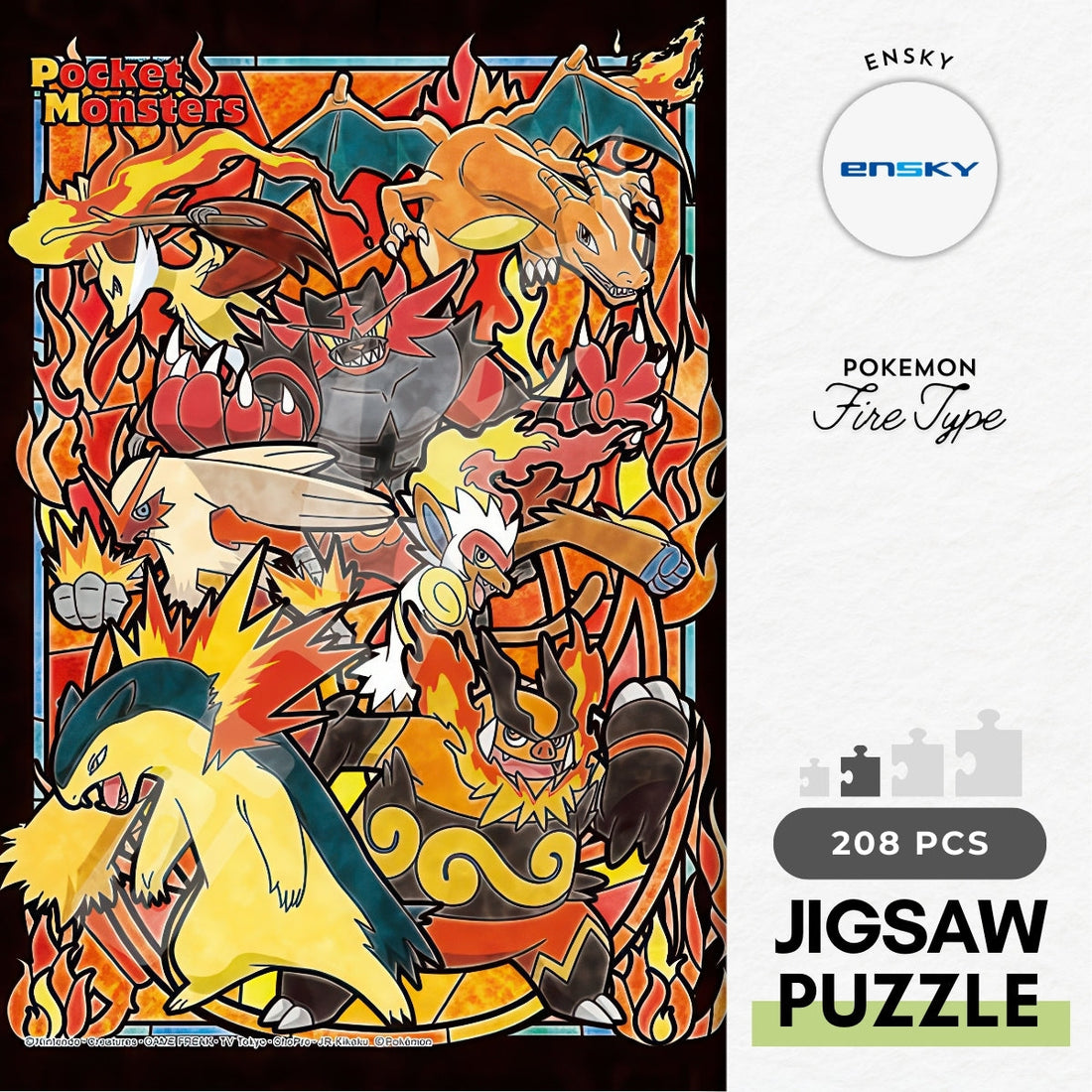 ensky-208-ac52-pokemon-fire-type-208-pieces-crystal-jigsaw-puzzle