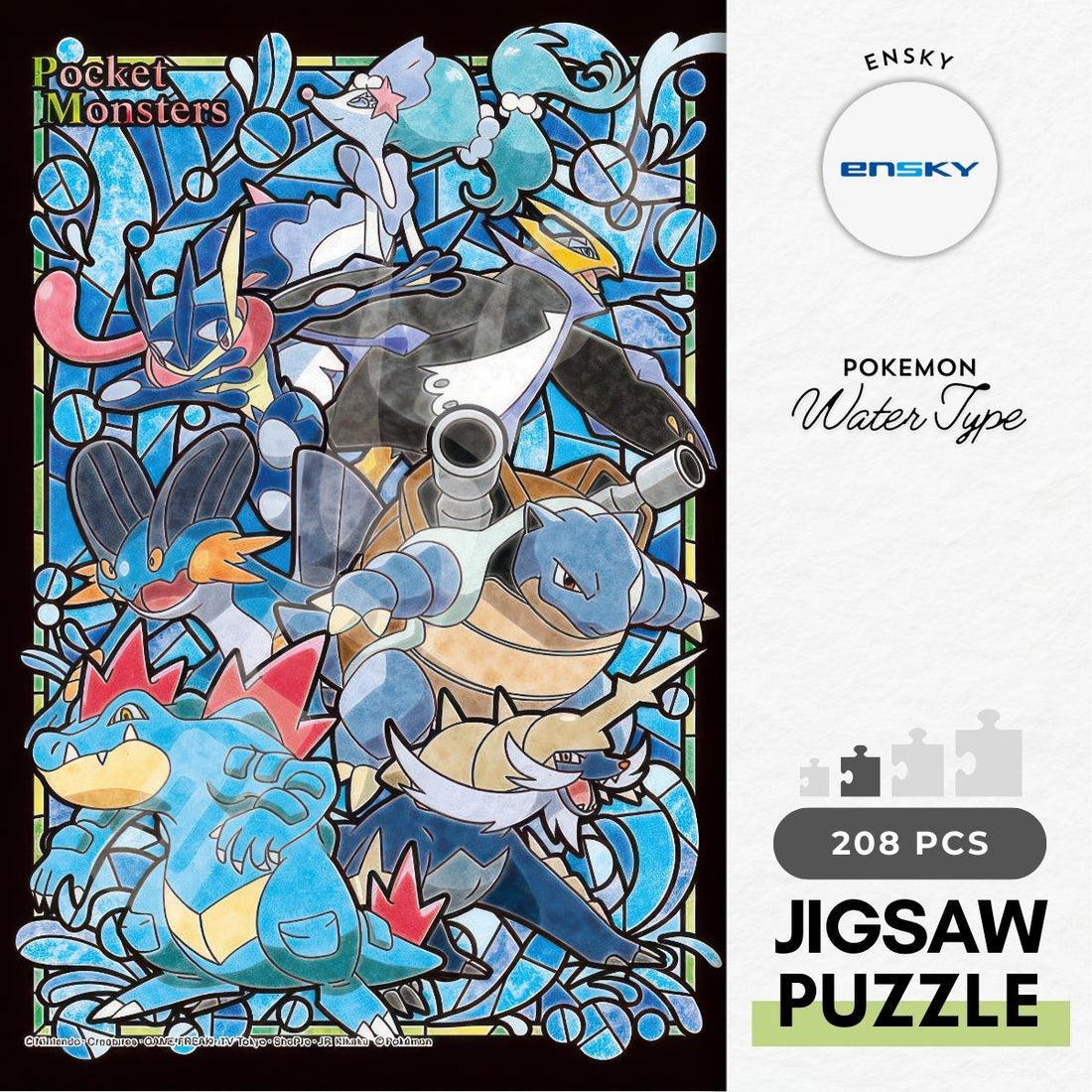 ensky-208-ac53-pokemon-water-type-208-pieces-crystal-jigsaw-puzzle