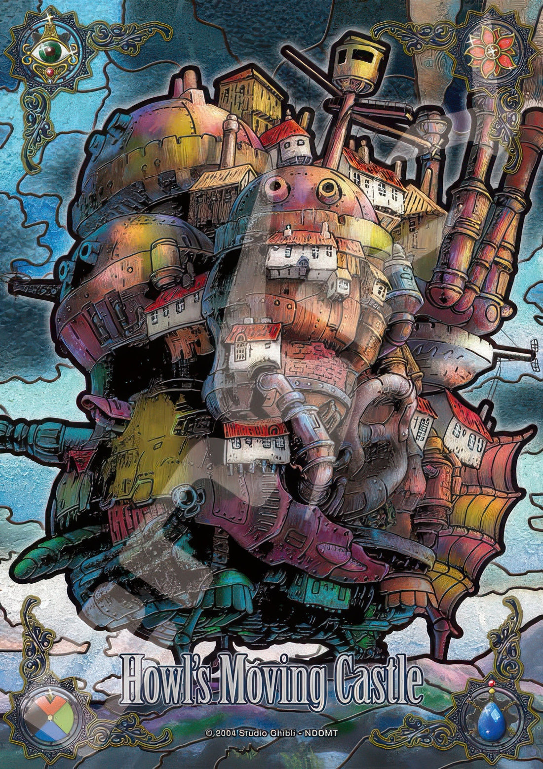 ensky-208-ac57-howl-s-moving-castle-sunset-at-the-castle-208-pieces-crystal-jigsaw-puzzle