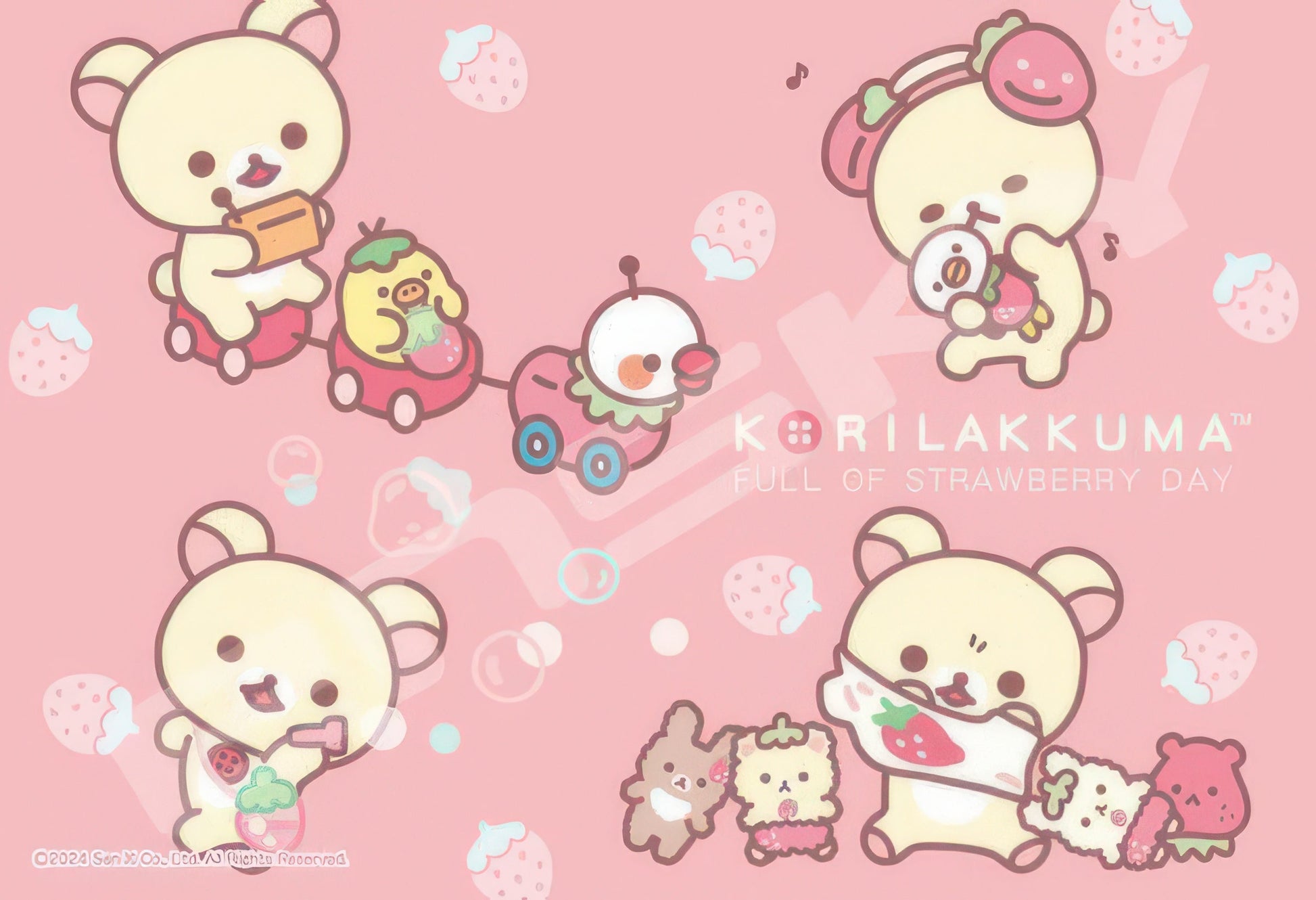 ensky-300-3114-rilakkuma-korilakkuma-s-strawberry-day-300-pieces-jigsaw-puzzle