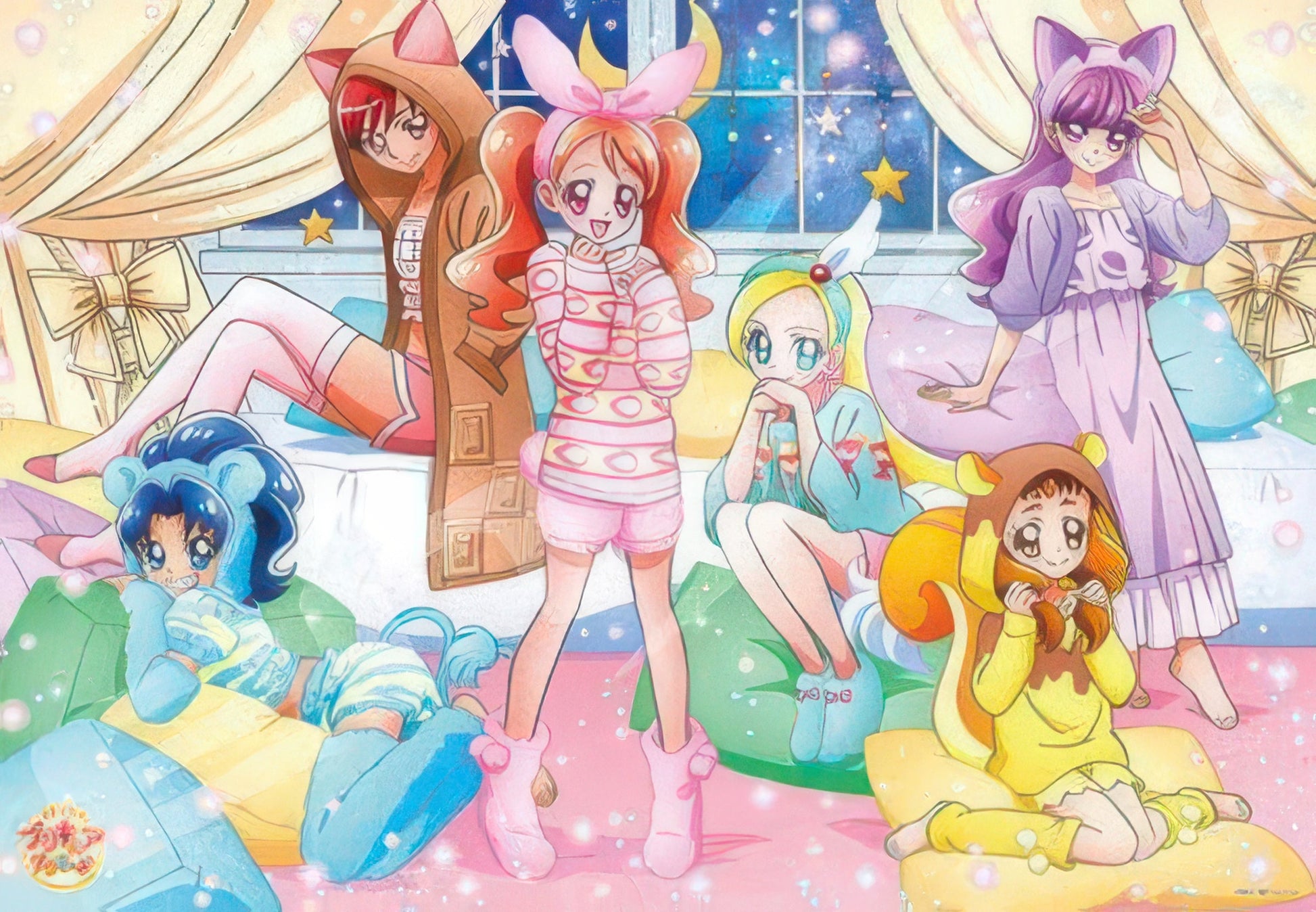 ensky-500t-l16-pretty-cure-starry-sky-pajamas-party-500-pieces-jigsaw-puzzle