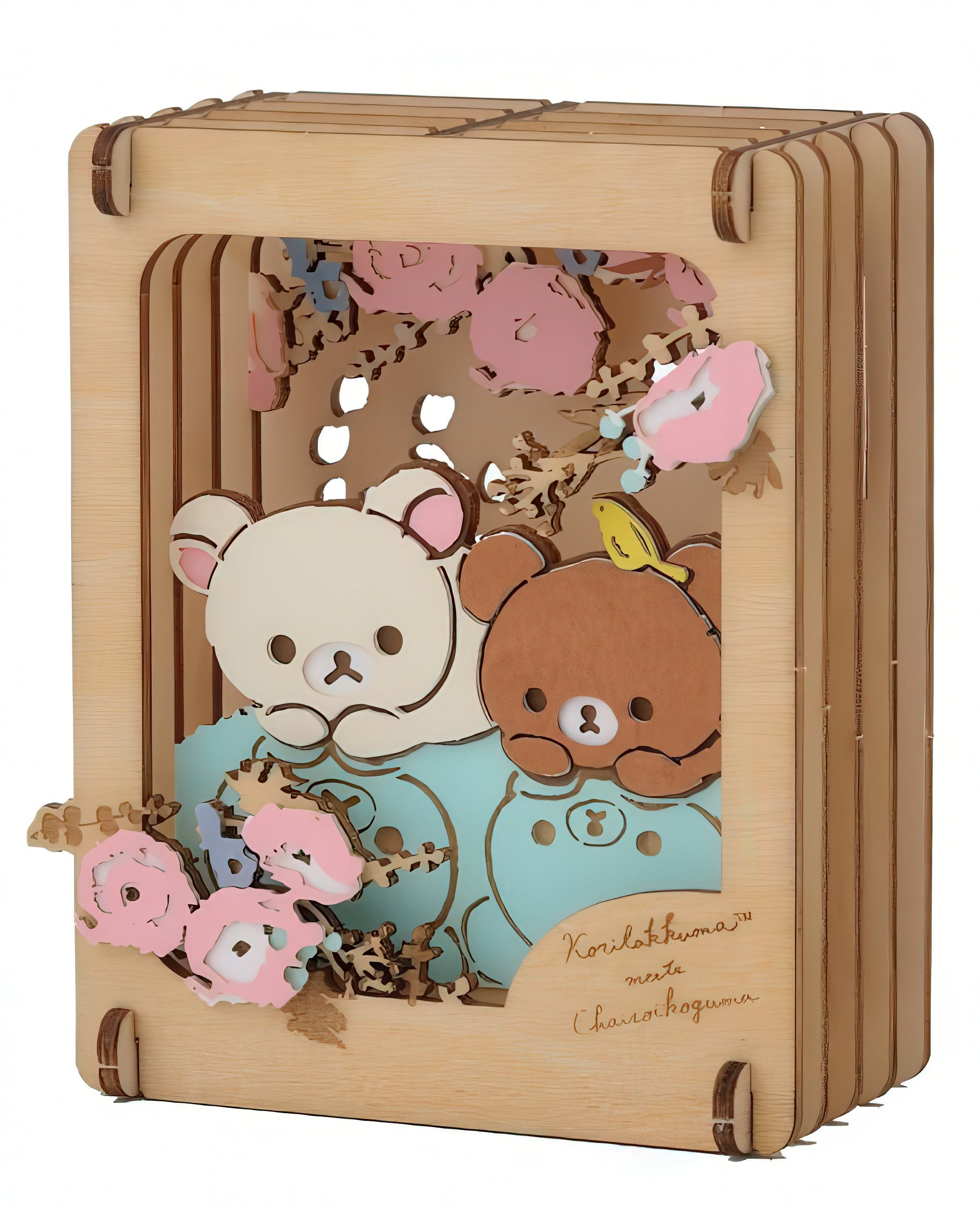 ensky-pt-w13-rilakkuma-paper-theater-wood-korilakkuma-meets-chairoikoguma-wood-crafts