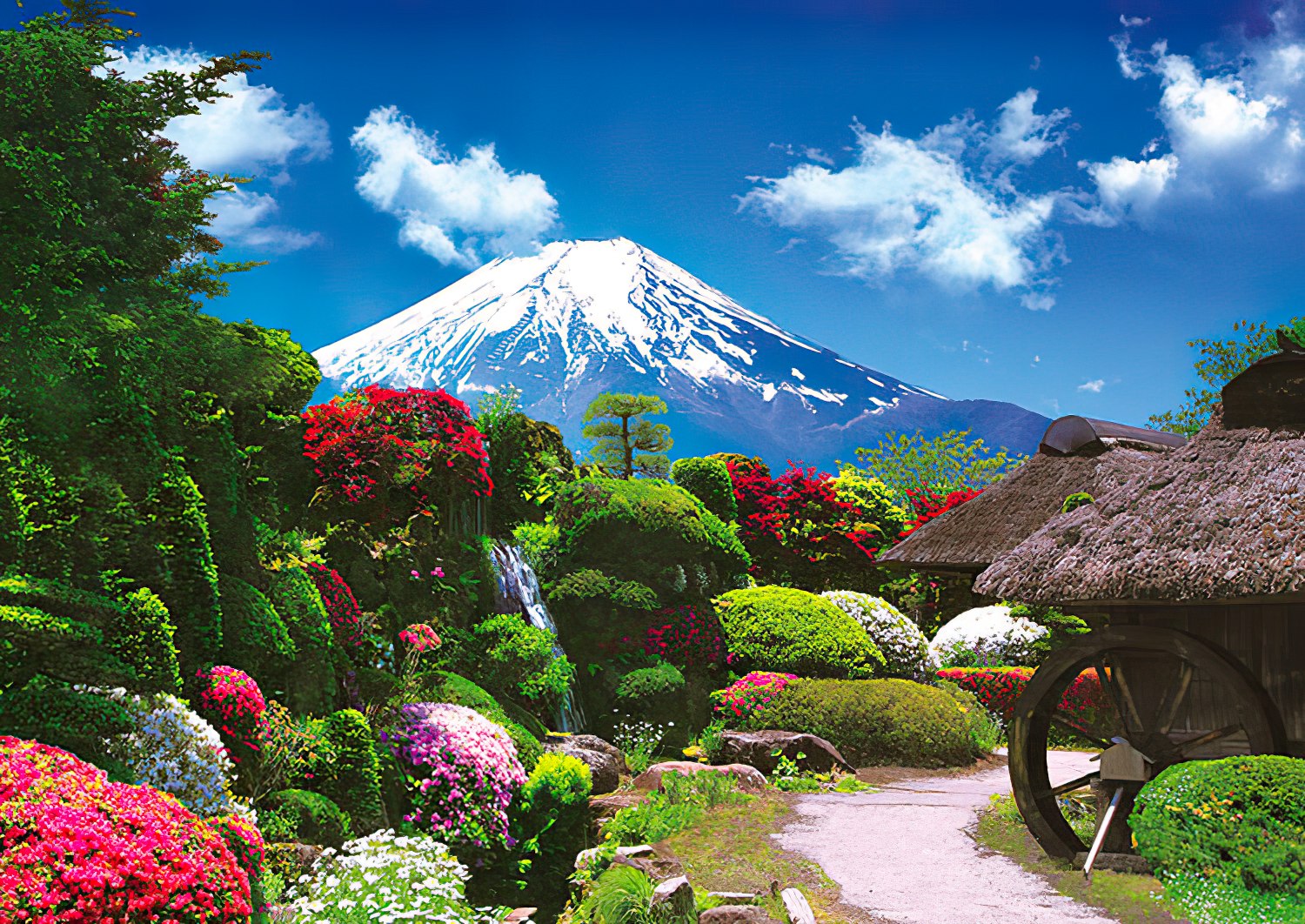 Epoch â€¢ Scenery â€¢ Blooming Oshino and Mt. Fujiã€€108 PCSã€€Jigsaw Puzzle