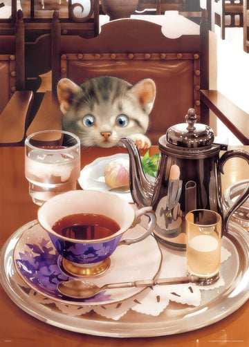 epoch-06-519-tea-time-and-a-kitten-500-pieces-jigsaw-puzzle
