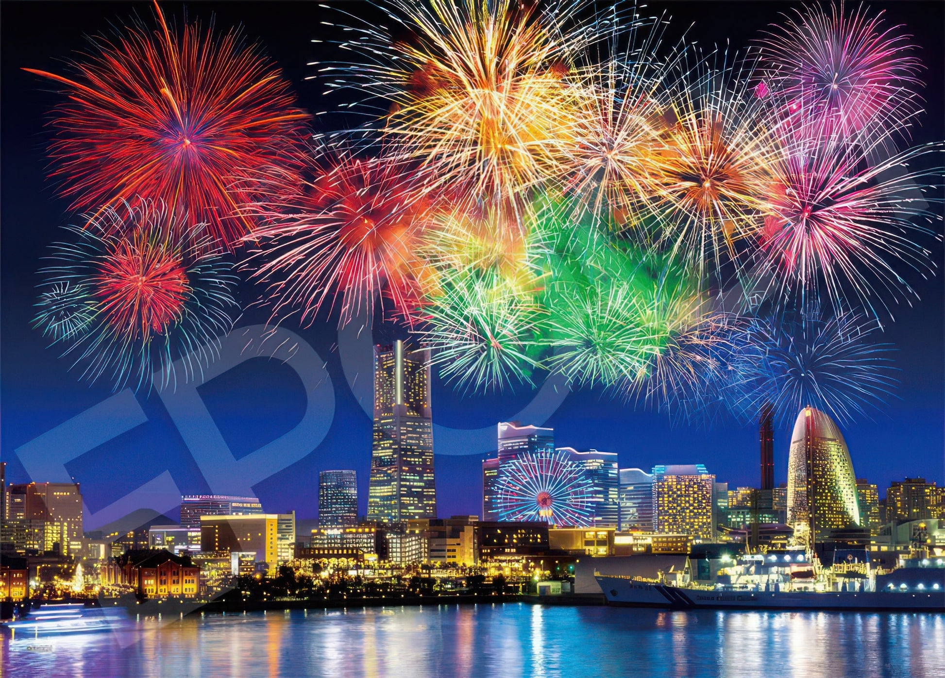 epoch-07-401-scenery-yokohama-night-view-and-gorgeous-fireworks-500-pieces-jigsaw-puzzle