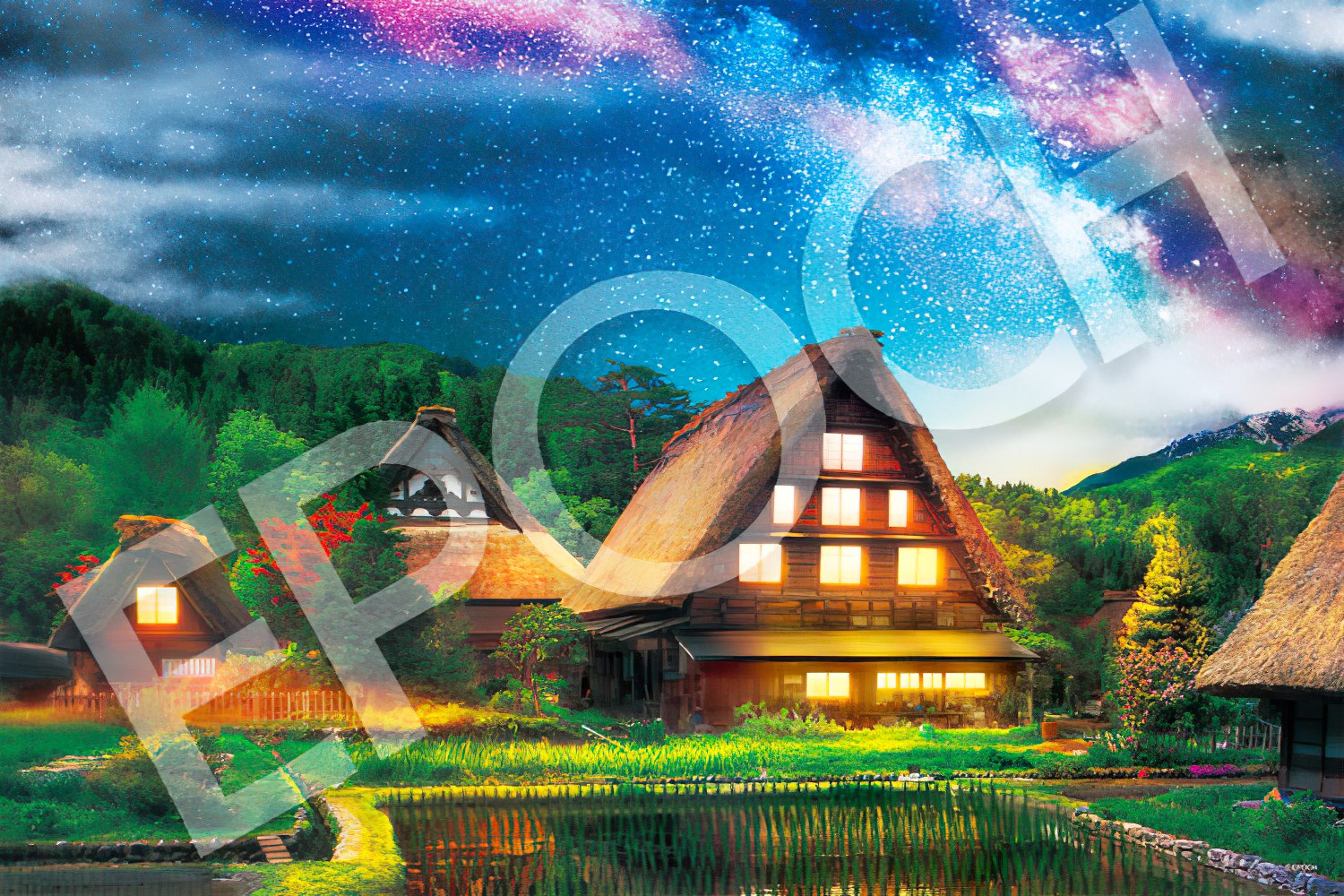 Epoch • Scenery • Milky Way and Shirakawa-go　1000 PCS　Jigsaw Puzzle