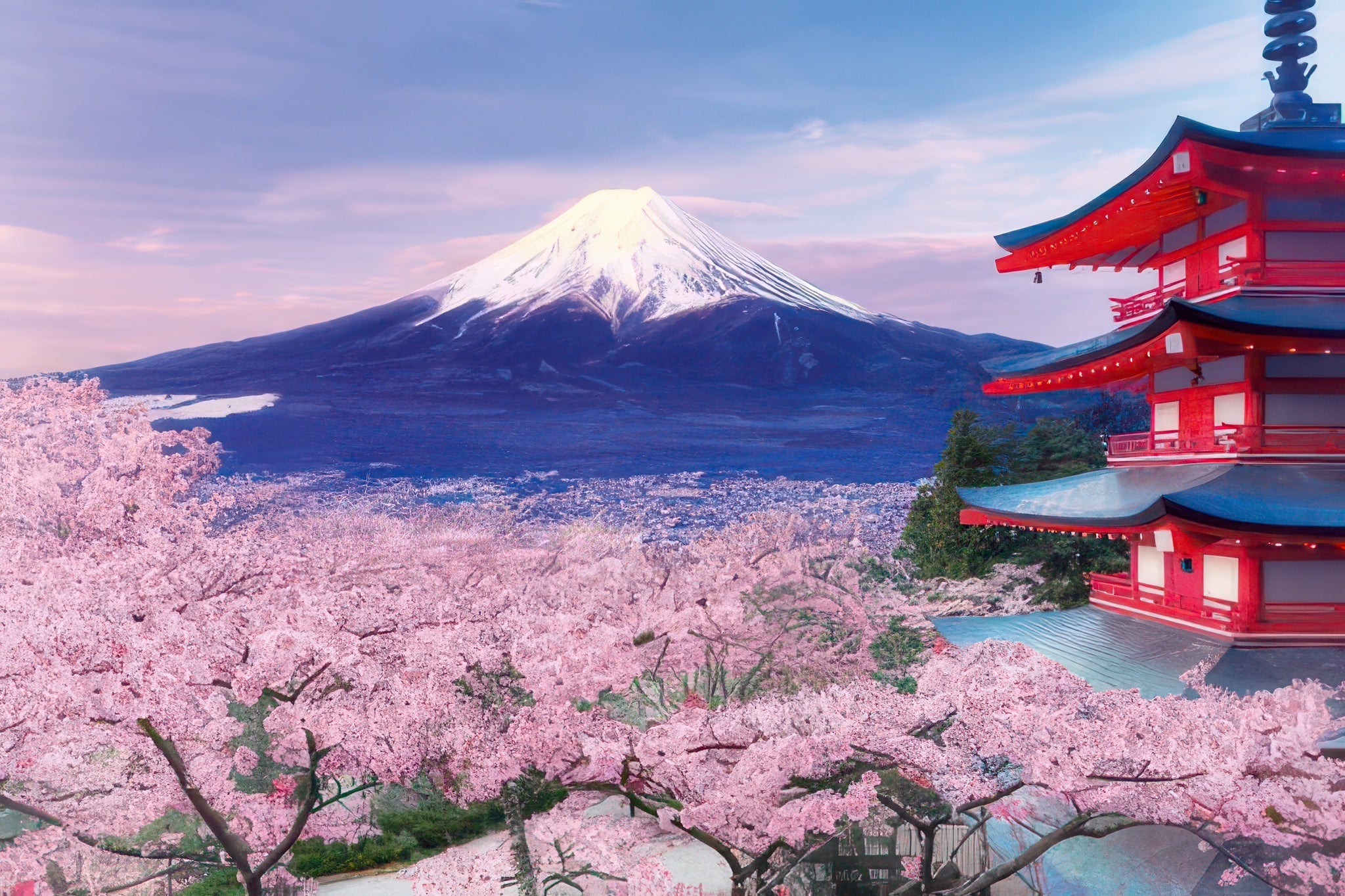 epoch-10-787-cherry-blossom-fuji-seen-from-a-five-story-pagoda,-yamanashi-1000-pieces-jigsaw-puzzle