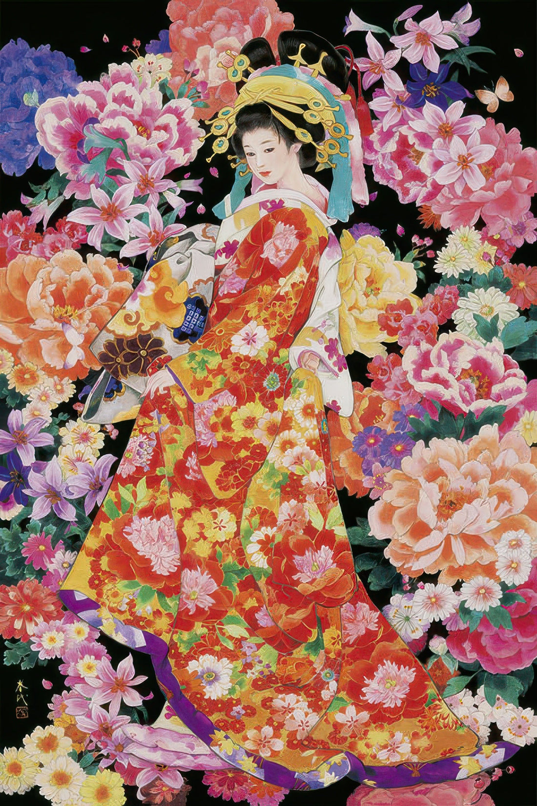 epoch-11-538-illustration-standing-peony-1000-pieces-jigsaw-puzzle