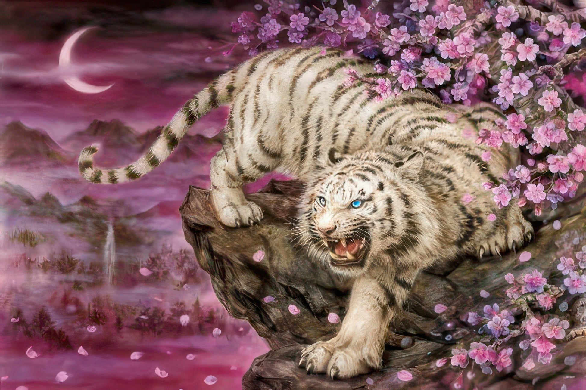 epoch-11-605-animal-white-tiger-and-sakura-1000-pieces-jigsaw-puzzle