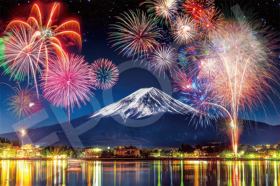 epoch-11-613-scenery-fireworks-at-lake-kawaguchi-and-mount-fuji-yamanashi-1000-pieces-jigsaw-puzzle