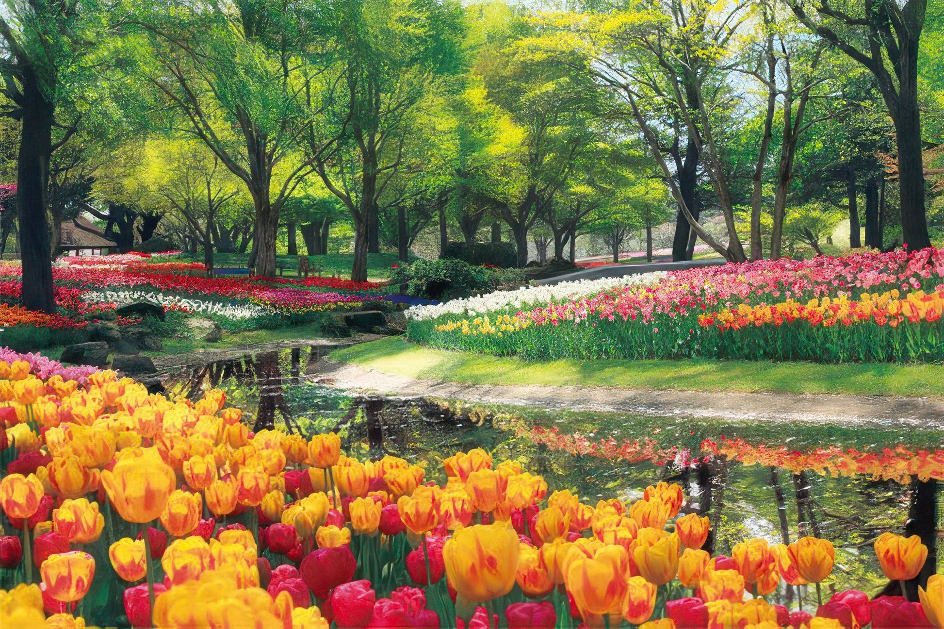 epoch-23-586-scenery-tulip-blooming-park-tokyo-2016-pieces-jigsaw-puzzle