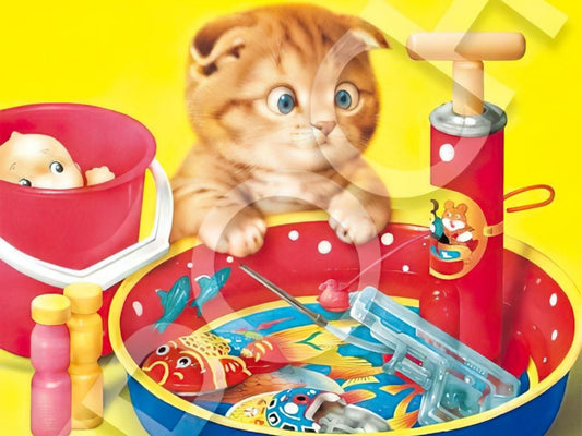 Epoch â€¢ Makoto Muramatsu â€¢ Kitten Playing in the Waterã€€300 PCSã€€Jigsaw Puzzle