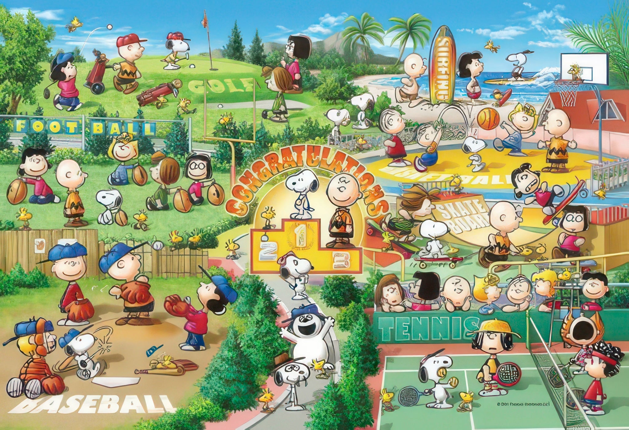 epoch-28-804-snoopy:-let's-play-sports!-300-pieces-jigsaw-puzzle
