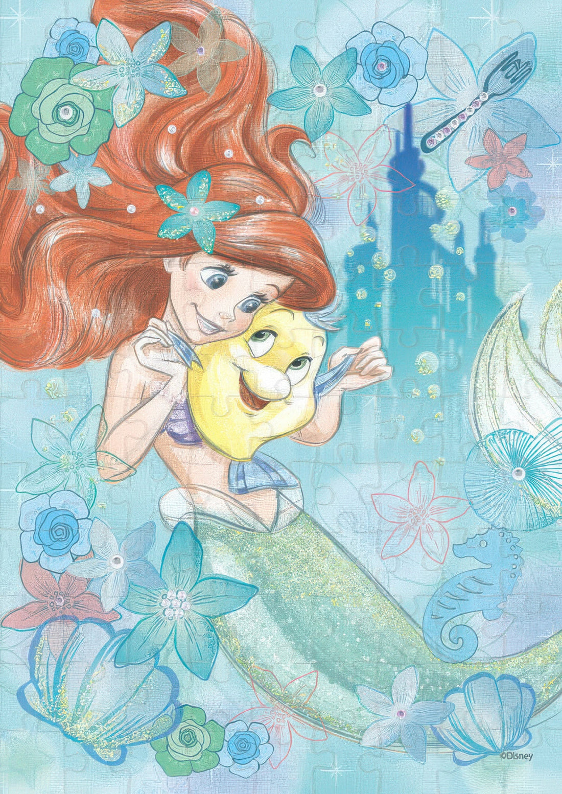 epoch-72-001-the-little-mermaid-ariel-cobalt-blue-108-pieces-jigsaw-puzzle