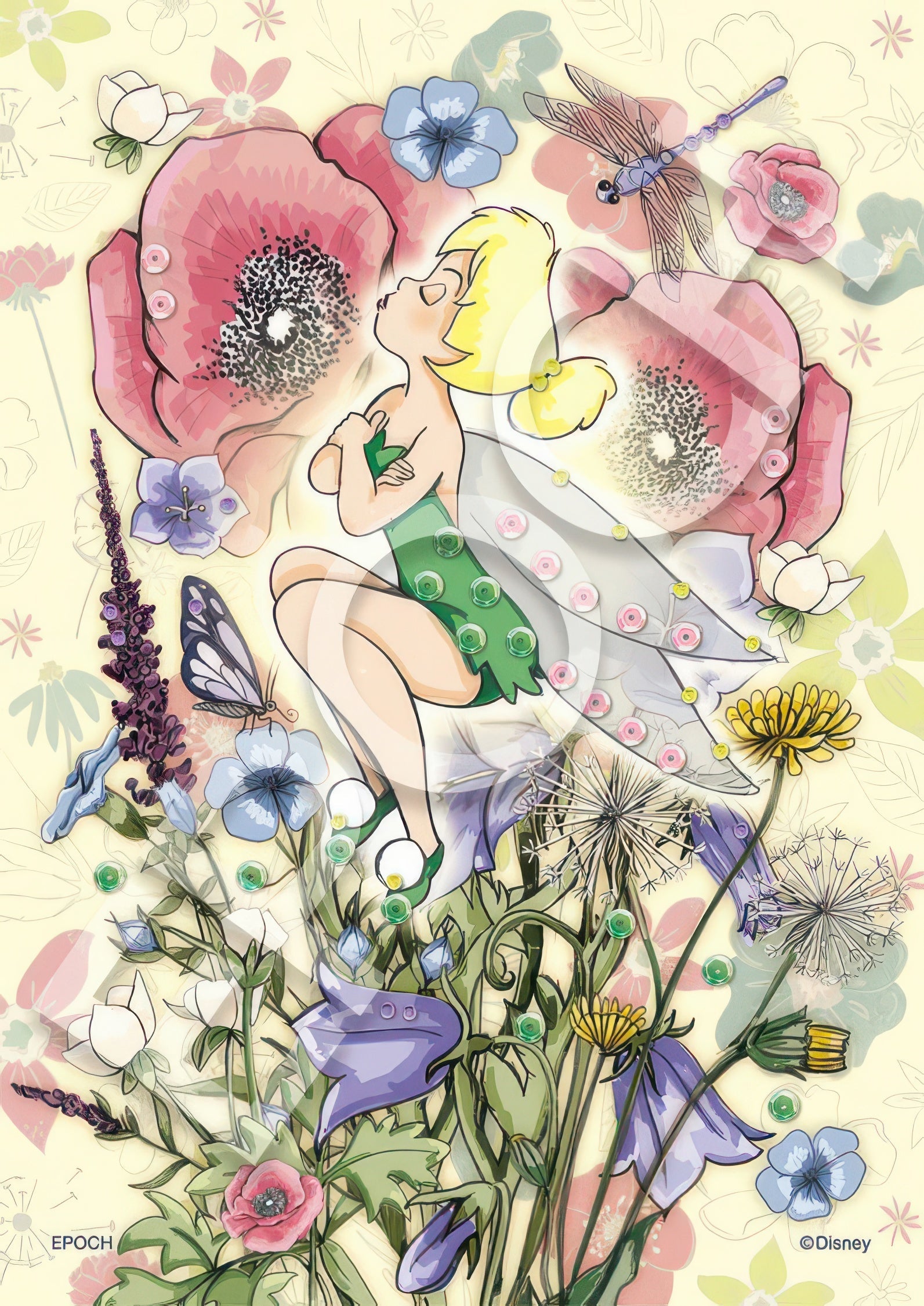 epoch-72-030-botanical---tinker-bell-(peter-pan)-108-pieces-jigsaw-puzzle