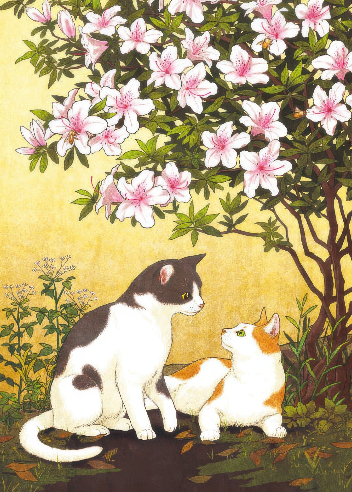 epoch-79-141-cats-and-azaleas-500-pieces-jigsaw-puzzle