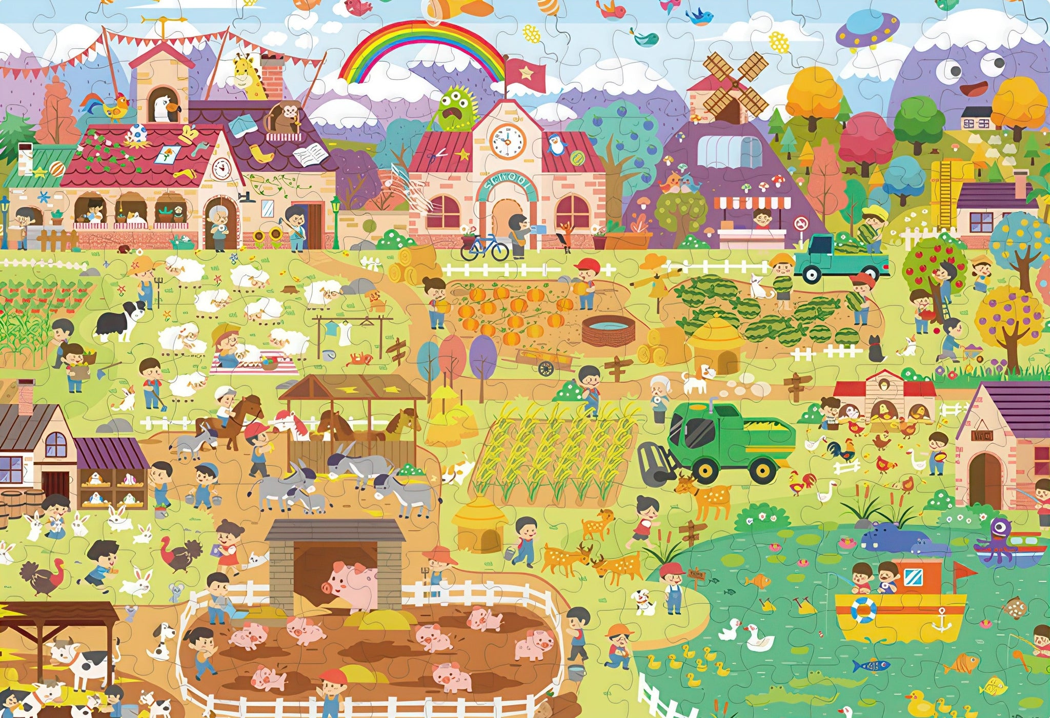 gu-bu-1038-happy-farm-200-pieces-jigsaw-puzzle