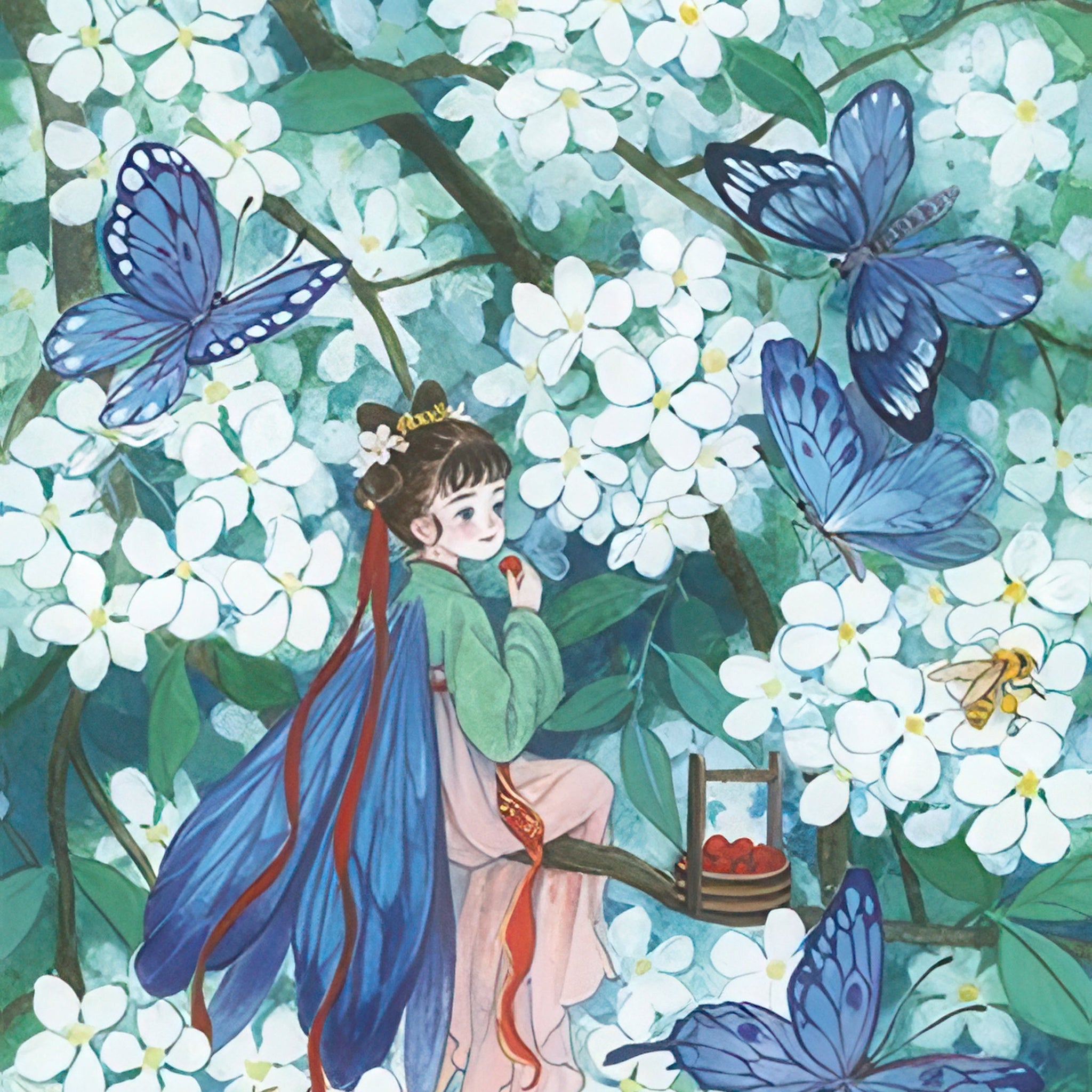 gu-bu-1046-white-butterfly-500-pieces-jigsaw-puzzle