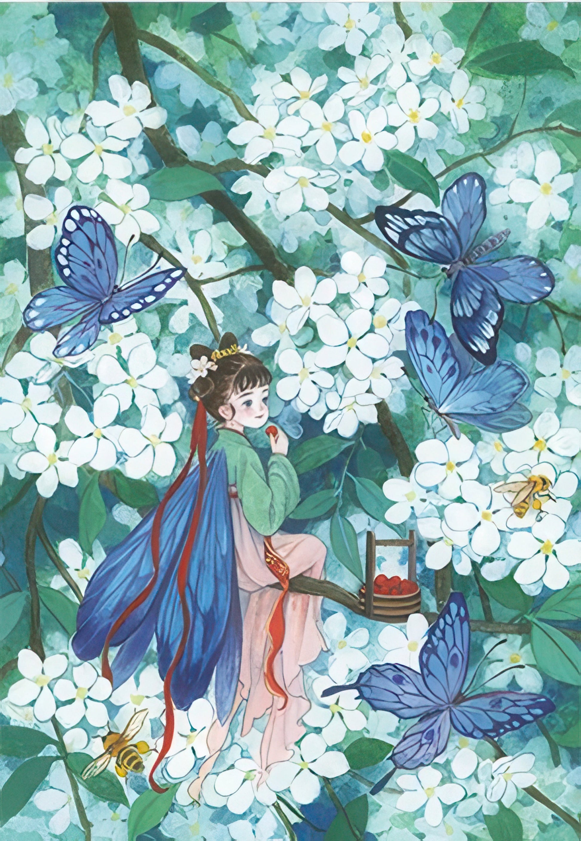 gu-bu-1046-white-butterfly-500-pieces-jigsaw-puzzle