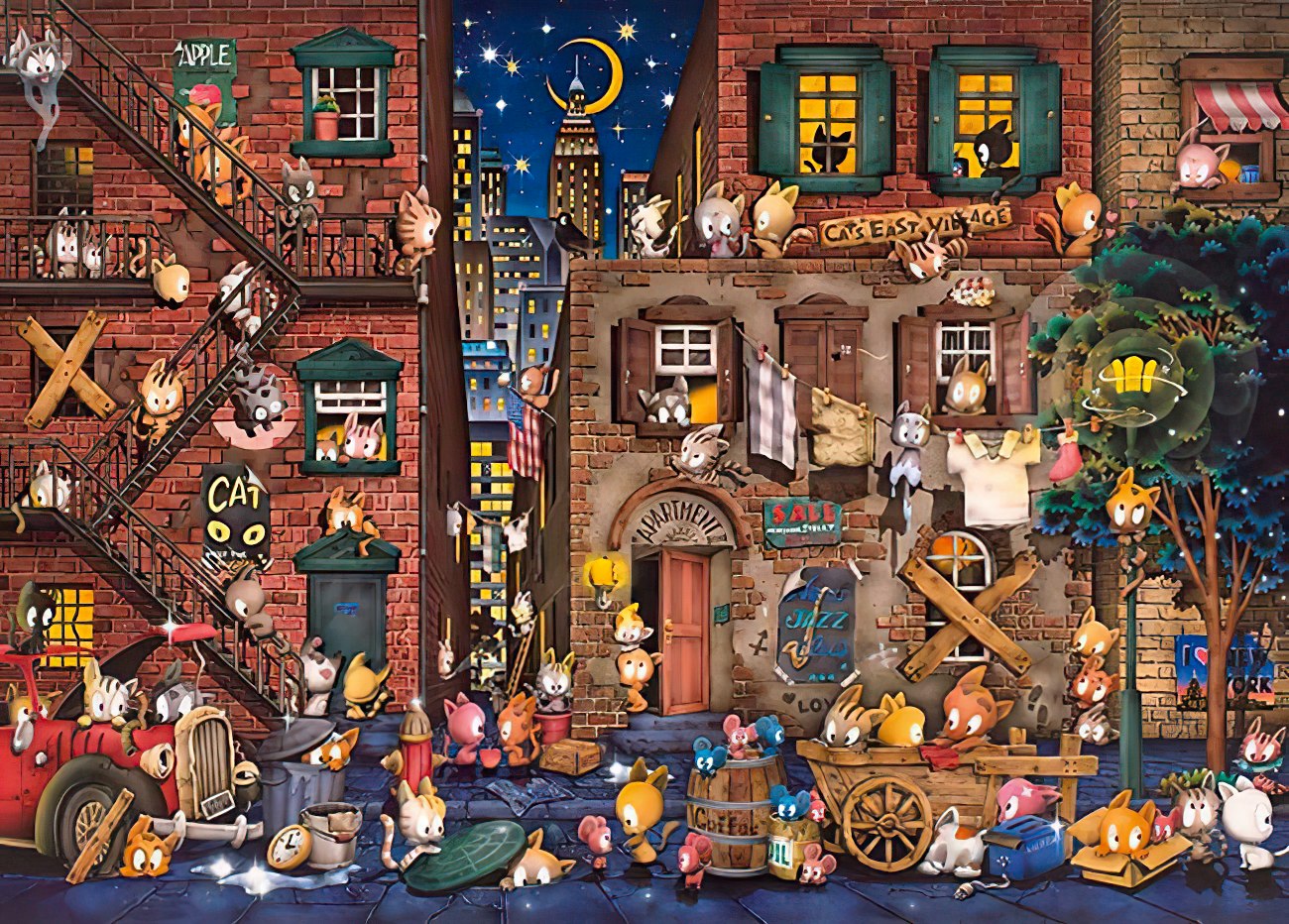 hm-1000-042-elf-cat-street-life-1000-pieces-jigsaw-puzzle