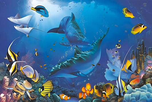 HM 1000-131　Playing Under the Ocean　1000 Pieces Jigsaw Puzzle