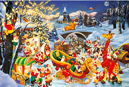 HM 1000-145　Dwarfs Celebrating Christmas　1000 Pieces Jigsaw Puzzle