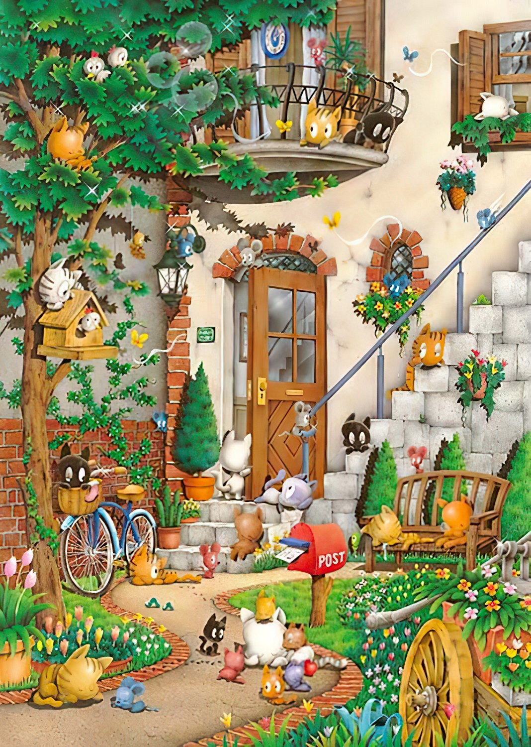 hm-520-074-elf-cat-s-house-520-pieces-jigsaw-puzzle