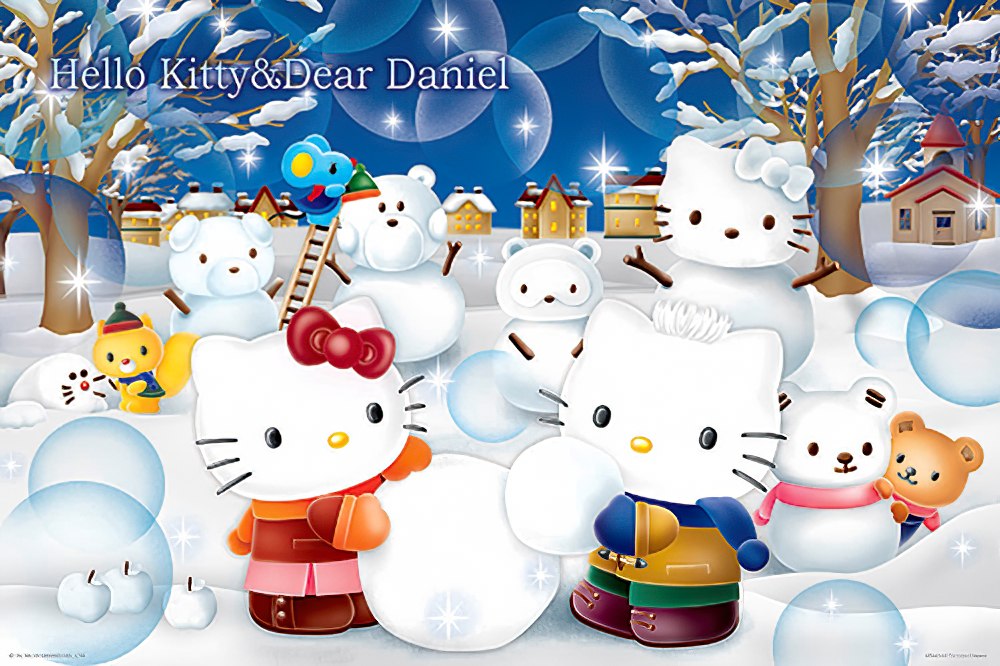 hundred-pictures-hp01000-146-hello-kitty-romantic-snowman-1000-pieces-jigsaw-puzzle