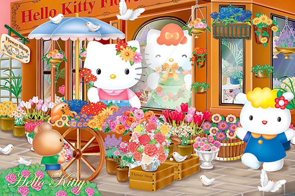 hundred-pictures-hp01000-149-hello-kitty-romantic-flower-shop-1000-pieces-jigsaw-puzzle