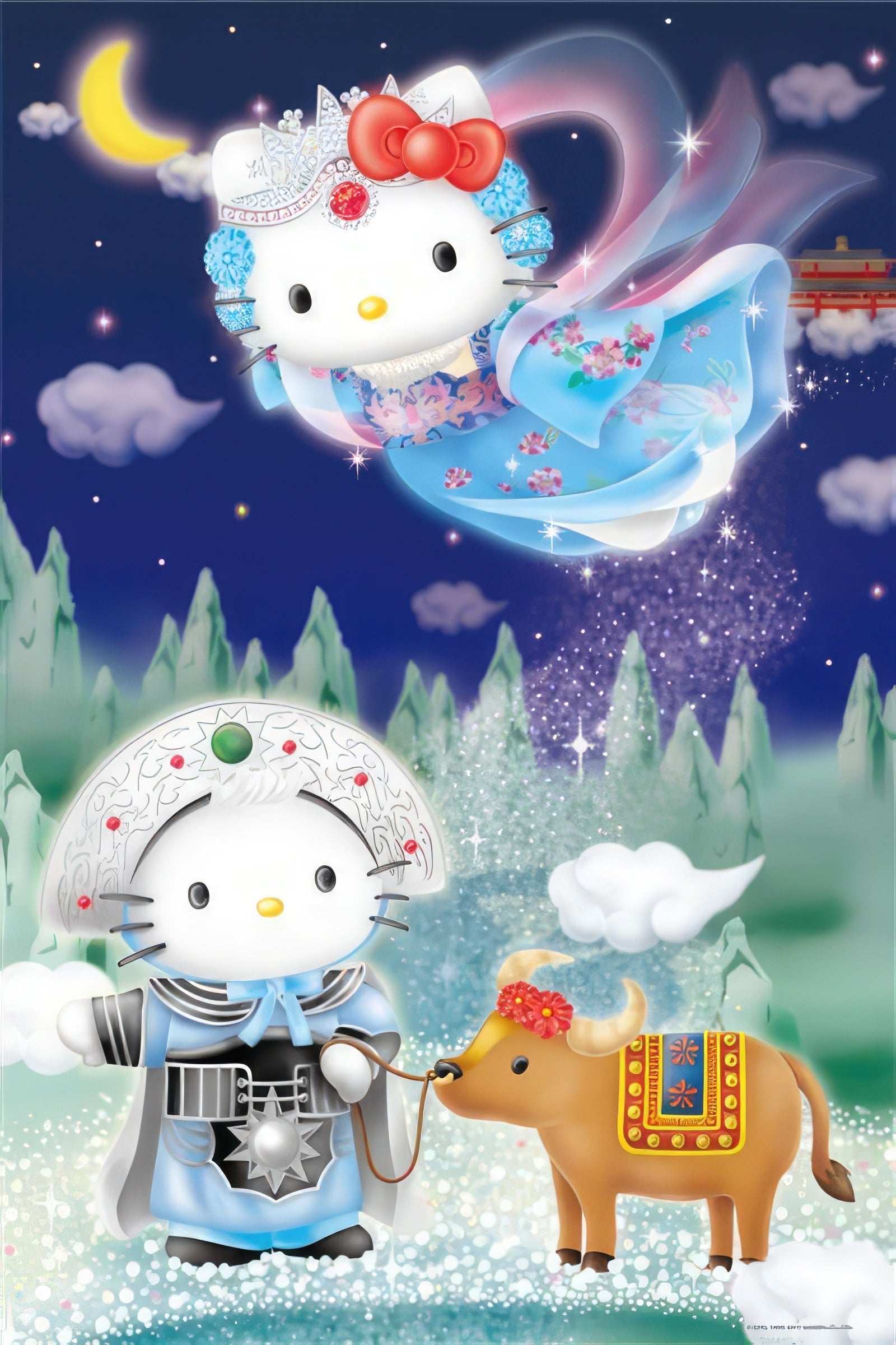 hundred-pictures-hp01000-191-hello-kitty-cowherd-and-weaver-girl-luminous-1000-pieces-jigsaw-puzzle