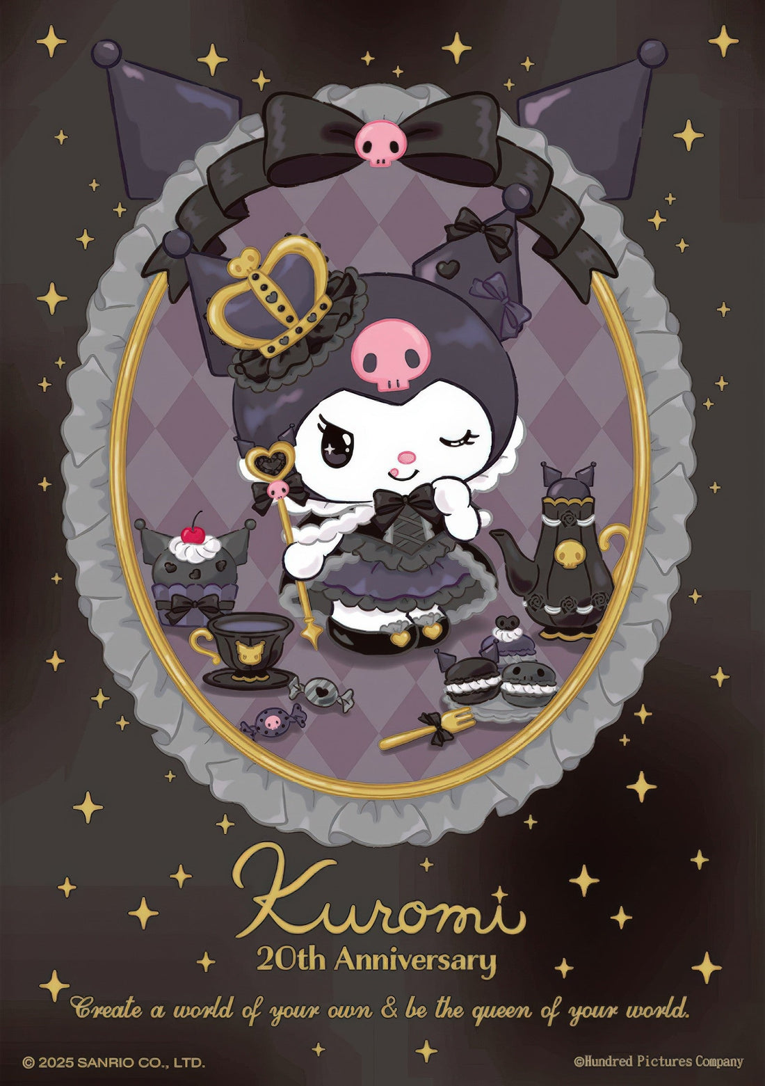 hundred-pictures-hp0108-298-kuromi-(anniversary-series)-black-fashion-queen-108-pieces-jigsaw-puzzle
