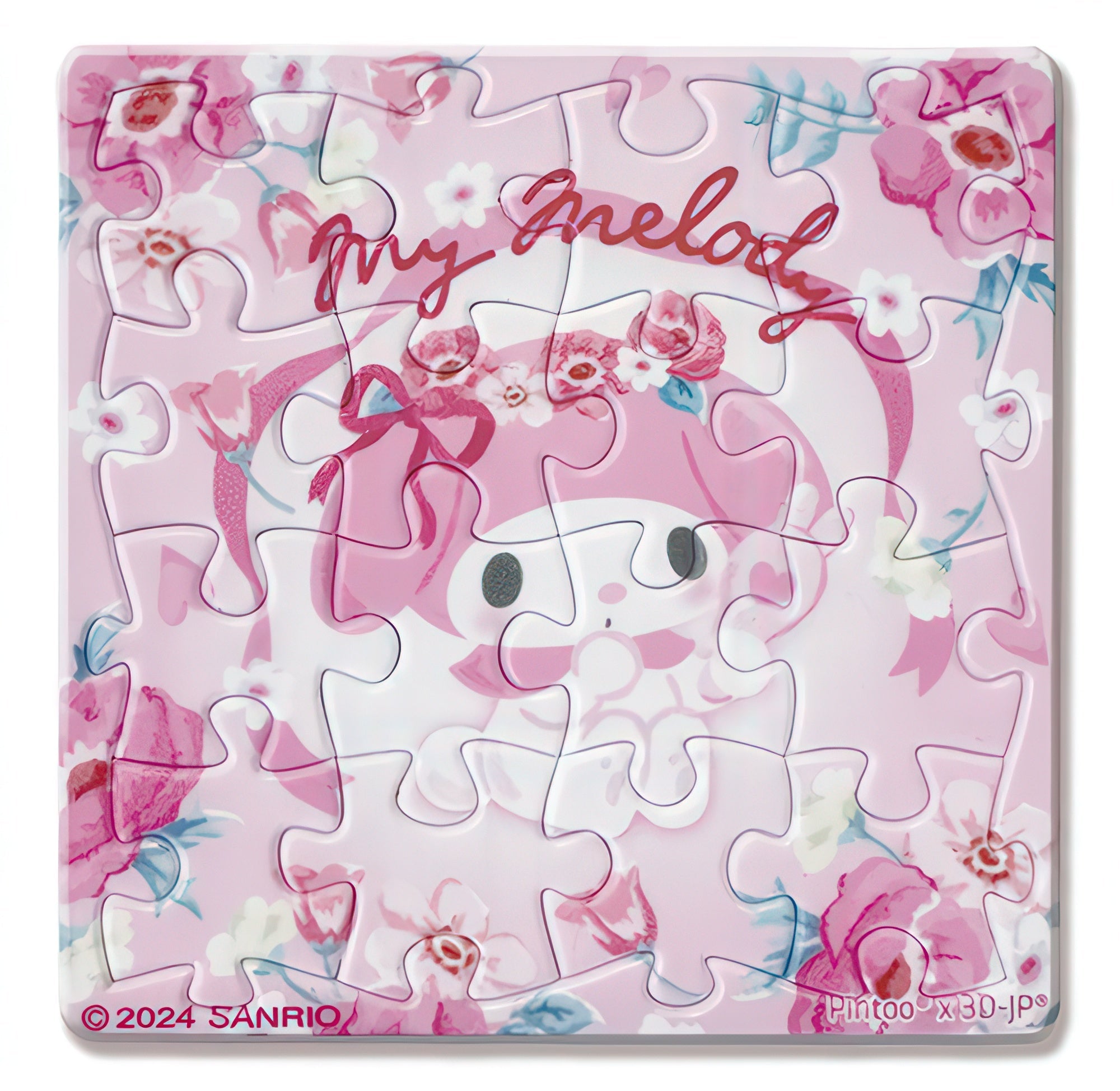 hundred-pictures-hp0116015-my-melody-(flower-series)-pink-camellia-16-pieces-magnet-puzzle