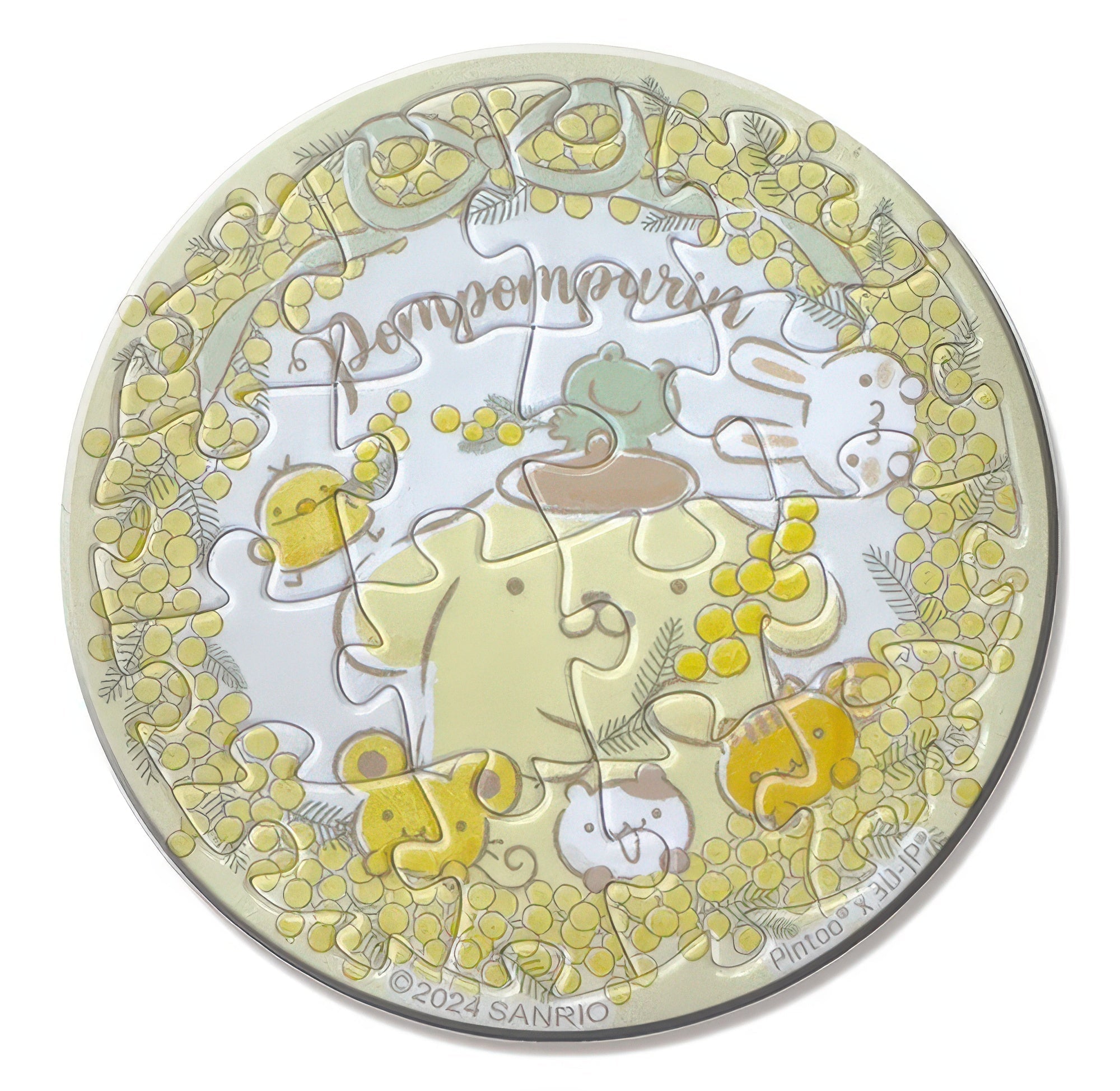 hundred-pictures-hp0116018-pompompurin-(flower-series)-mimosa-flower-16-pieces-magnet-puzzle