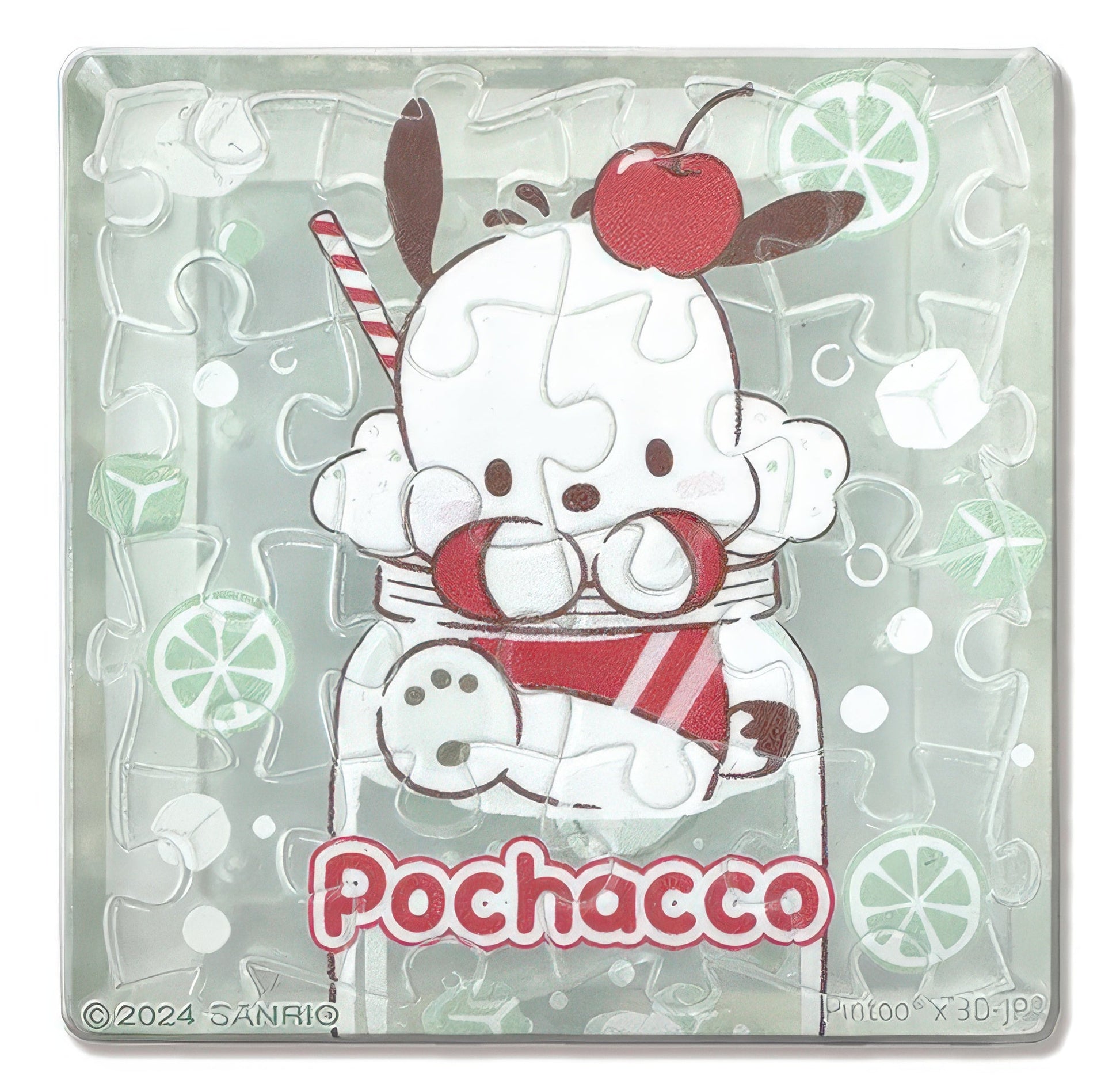 hundred-pictures-hp0116025-pochacco-(sparkling-water-series)-green-lemon-16-pieces-magnet-puzzle